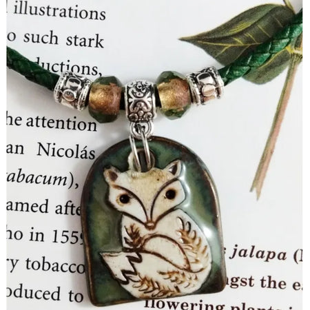 FOX CERAMIC PENDANT NECKLACE
