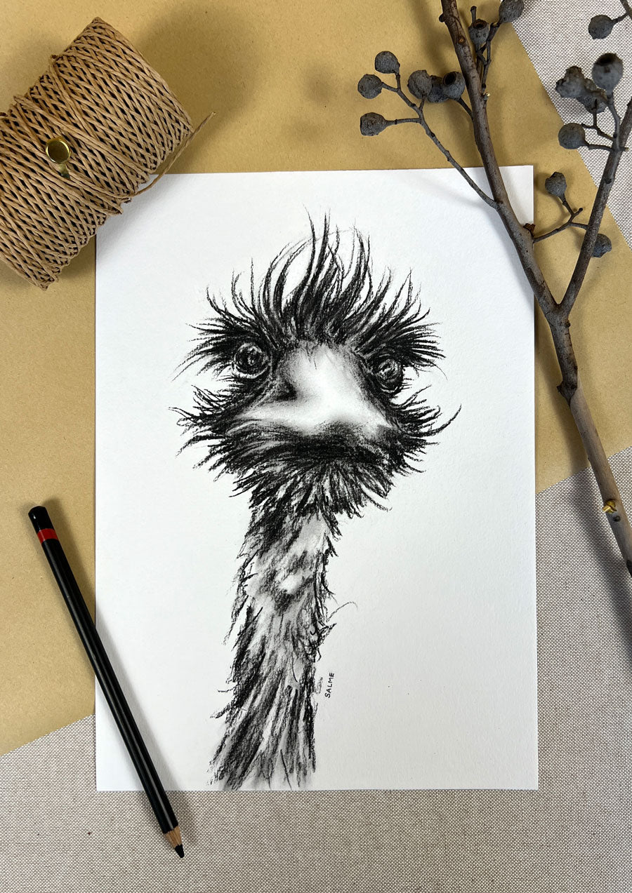 Angry Emu | Hand Drawn Original Artwork