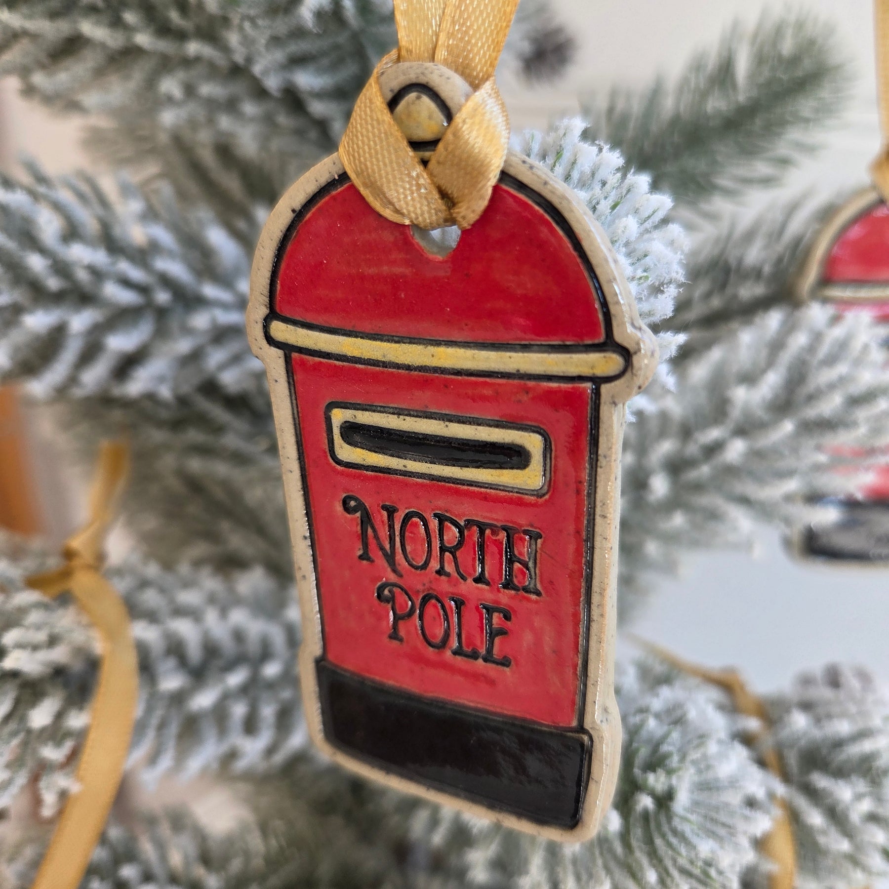 Ceramic Post Box Christmas Decoration