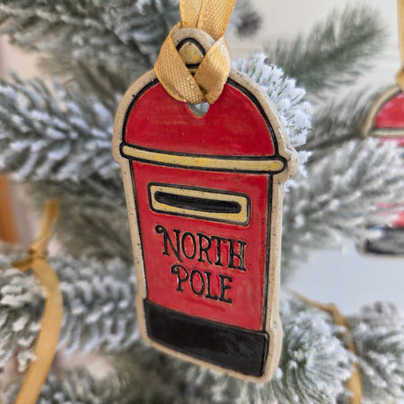 Ceramic Post Box Christmas Decoration
