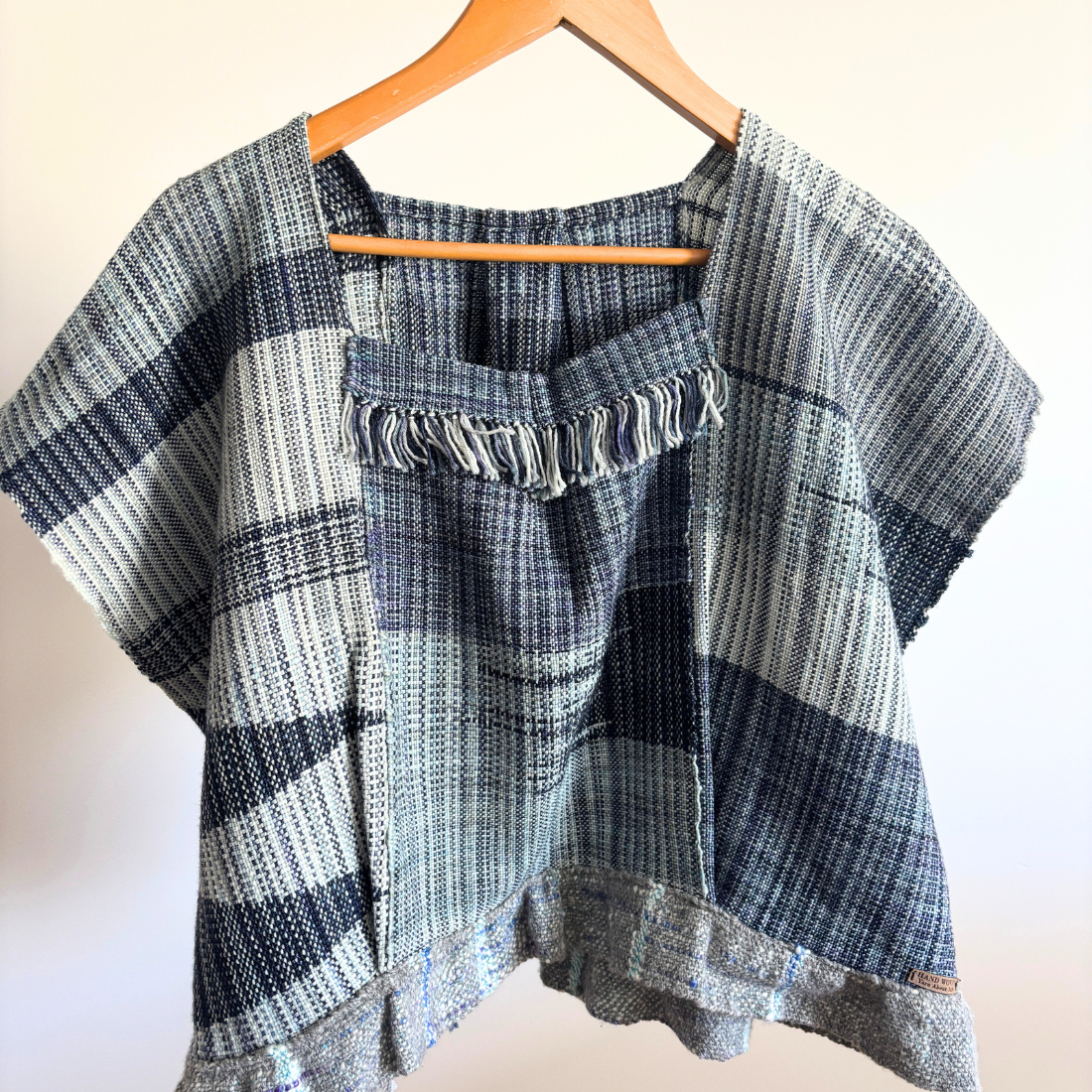 Handwoven Original Blue Top - Unique - Artisan - Patchwork