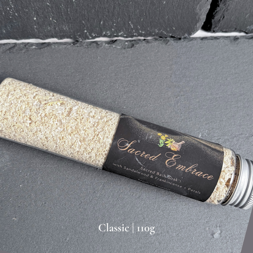 Sacred Embrace Bath Soak | Sandalwood, Frankincense & Mineral Bath Salts