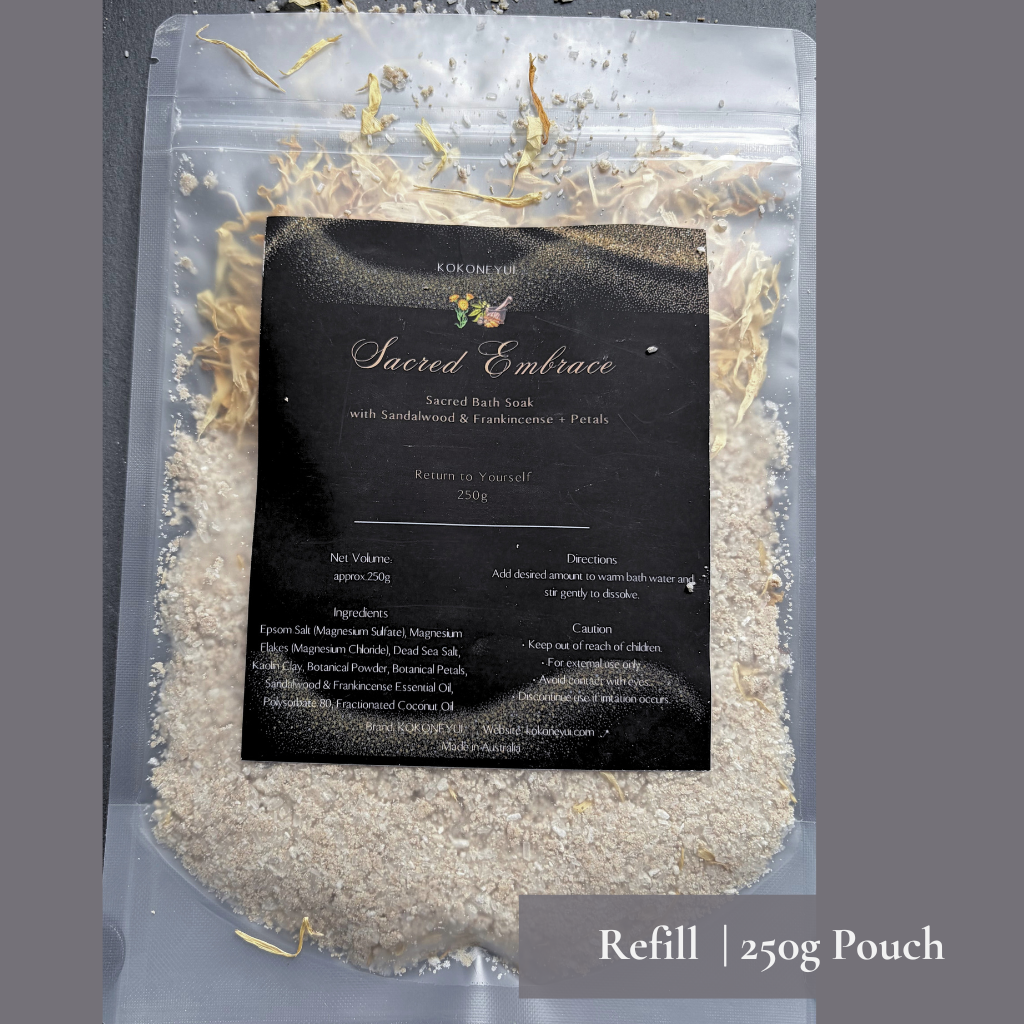 Sacred Embrace Bath Soak | Sandalwood, Frankincense & Mineral Bath Salts
