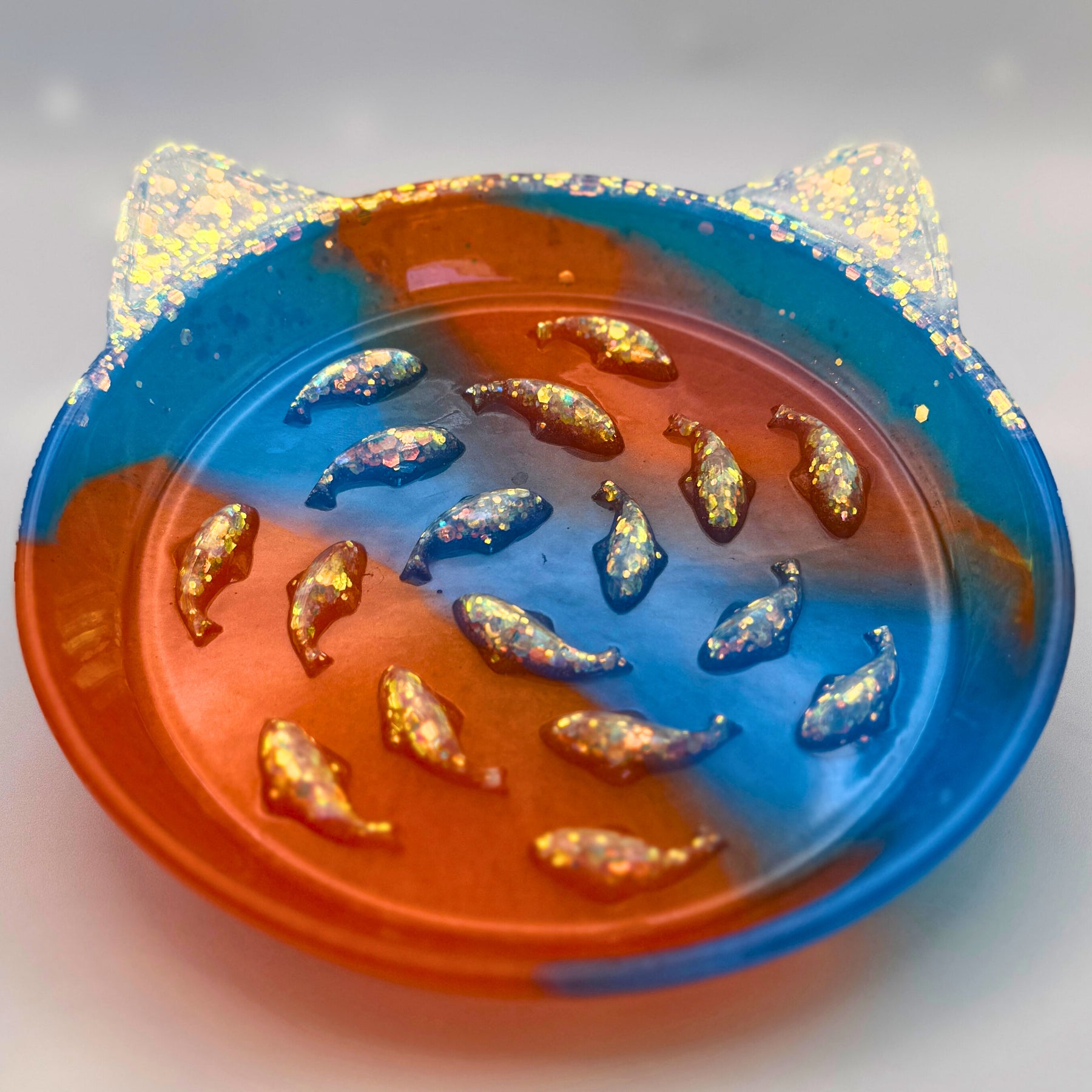 Handmade Resin Slow Feeder Cat Bowl