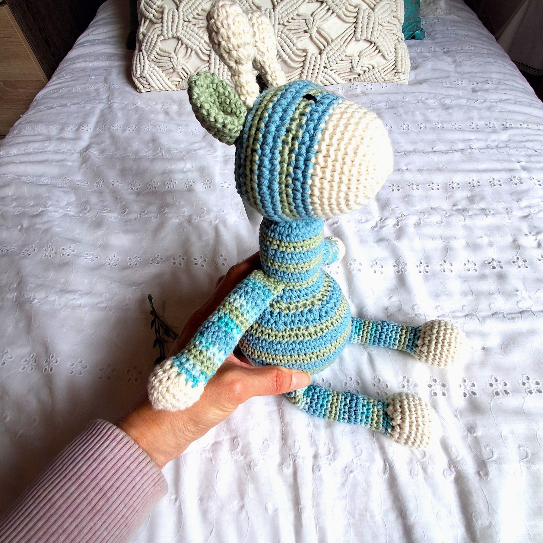 Handmade Crochet Striped Giraffe - 100% Cotton