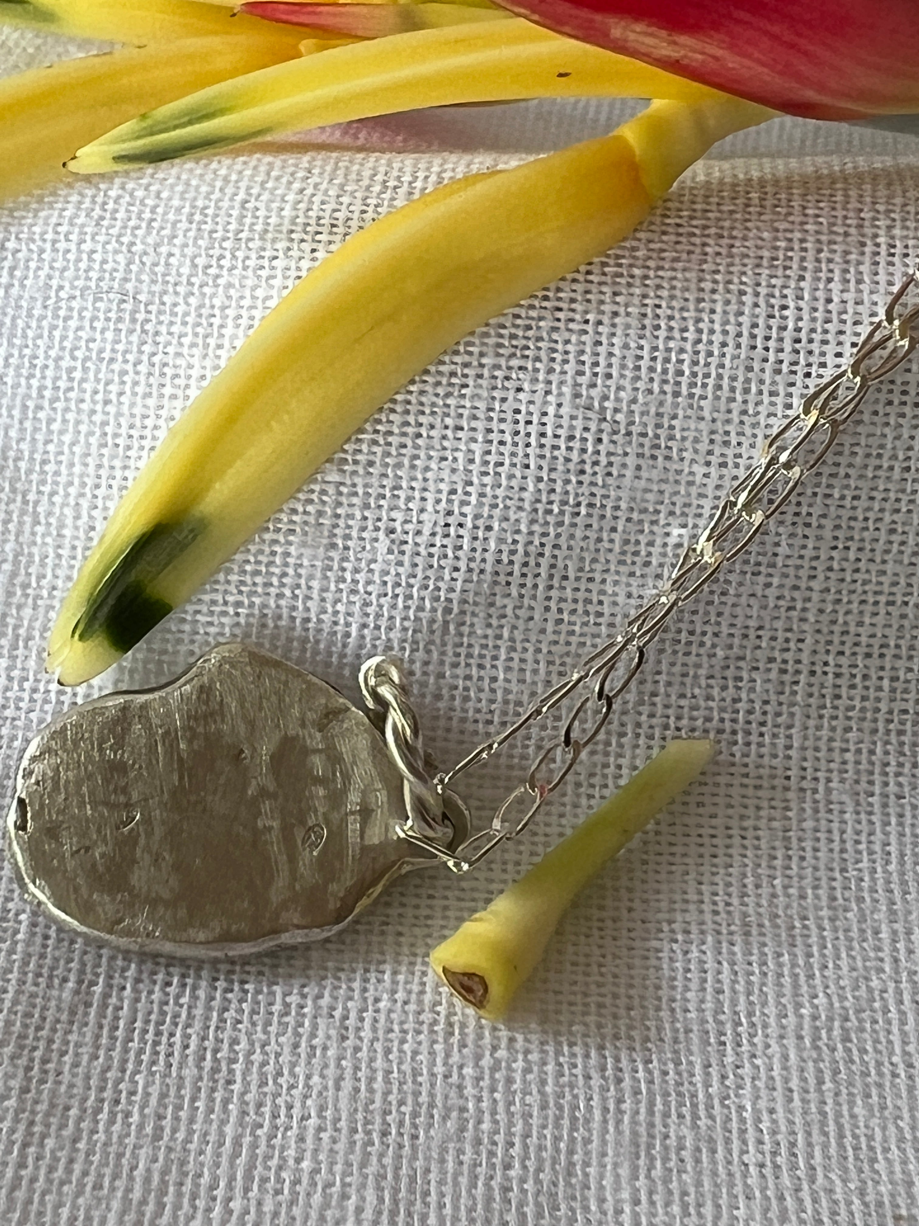 "Wayatinah" Sterling Silver Pendant with Deep Green Sapphire