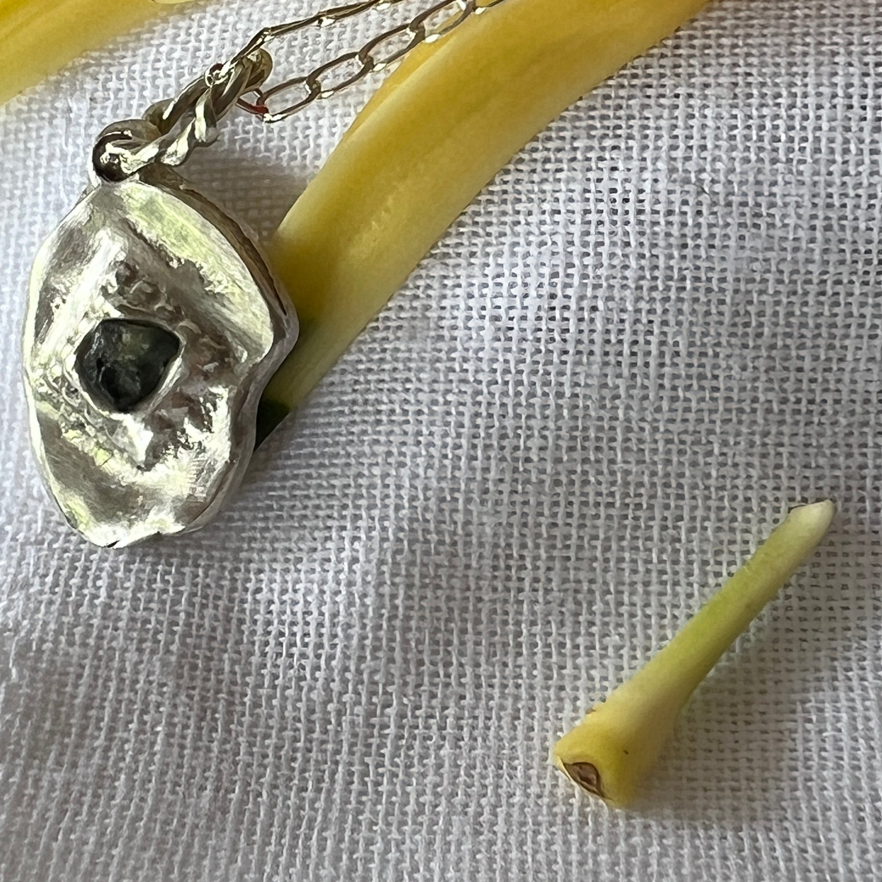 "Wayatinah" Sterling Silver Pendant with Deep Green Sapphire