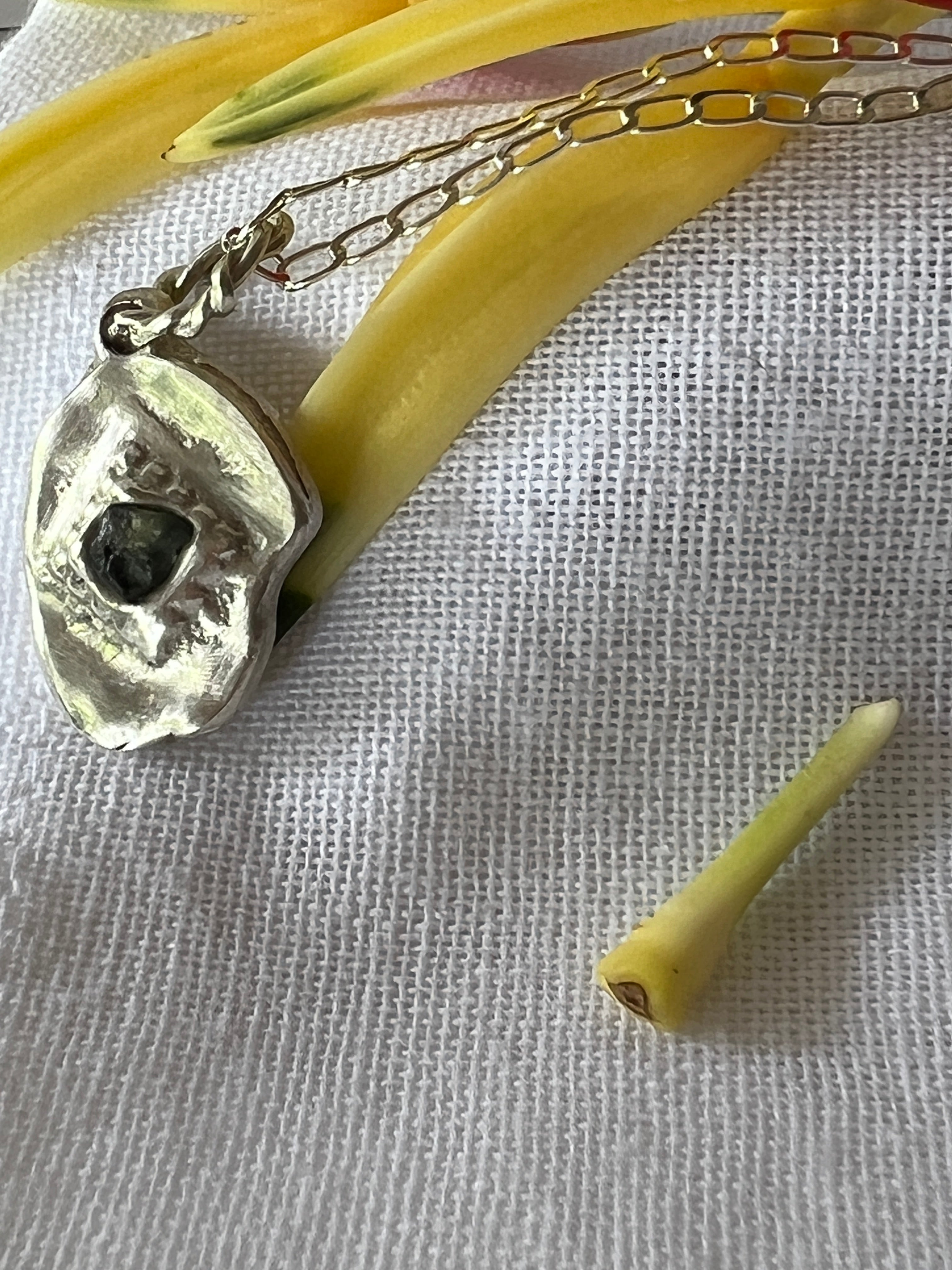 "Wayatinah" Sterling Silver Pendant with Deep Green Sapphire