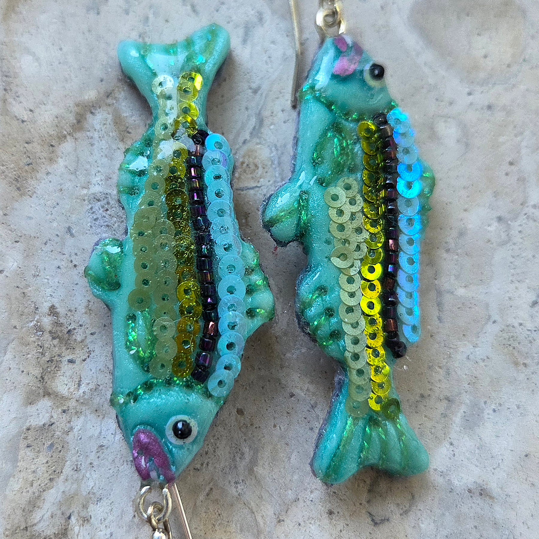 Sequin Fish Earrings