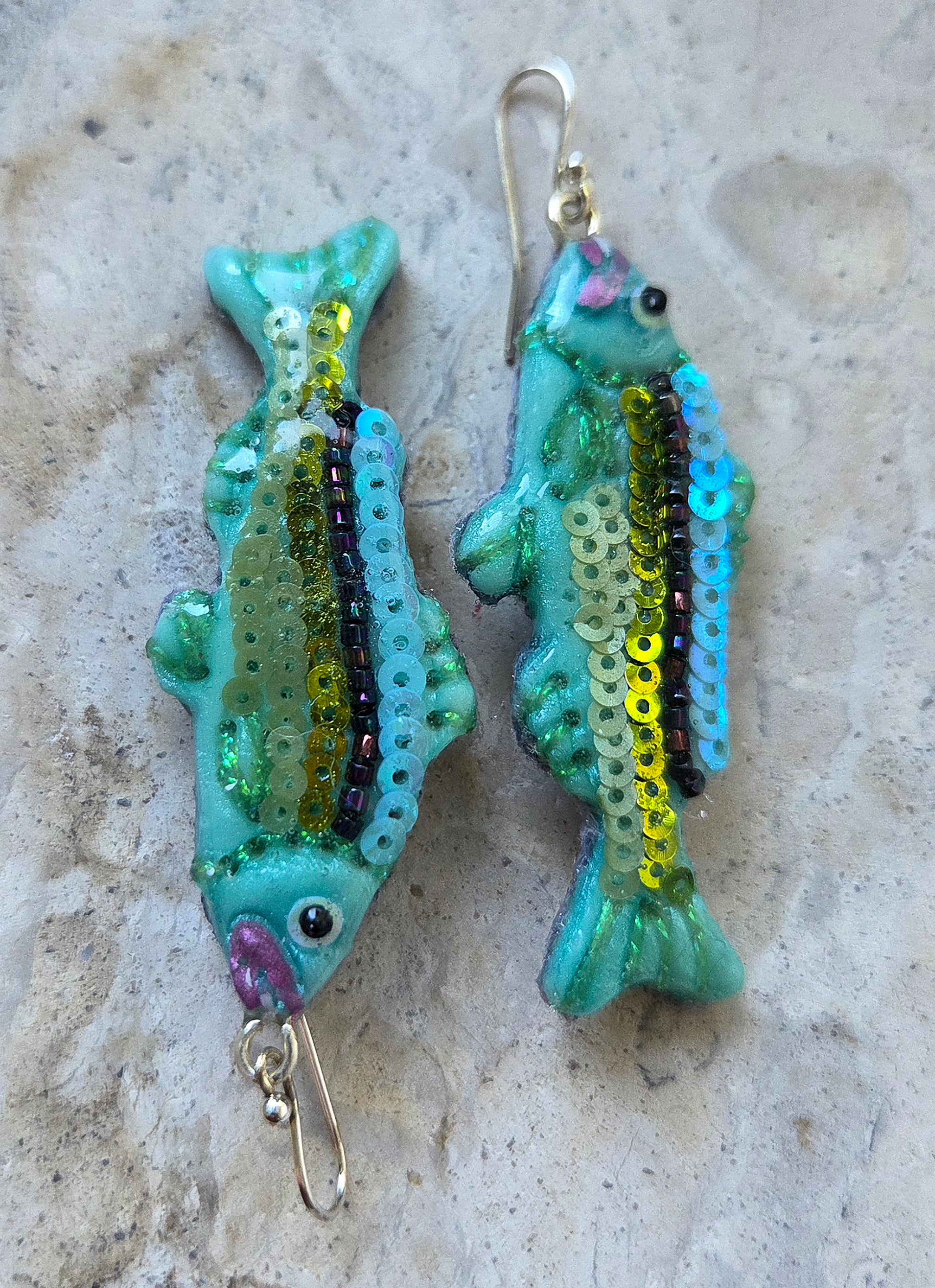 Sequin Fish Earrings