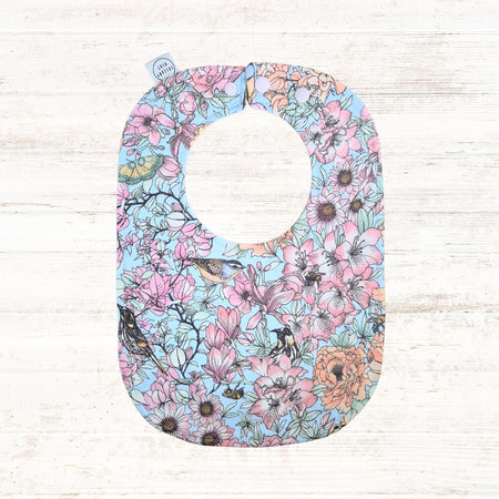 Baby Blue Aussie Birds Baby Bib