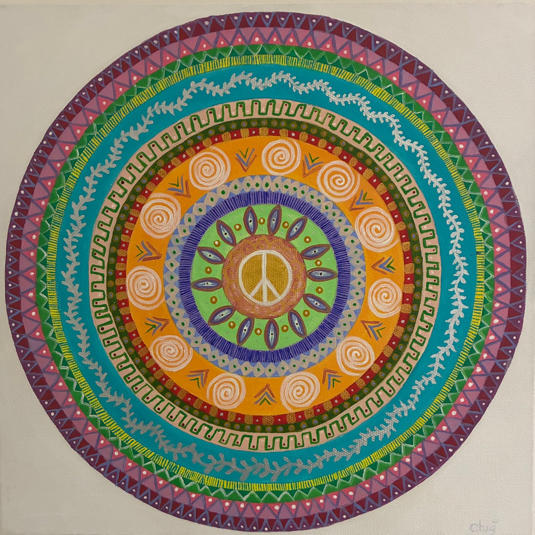 Painting - "Mandala of Peace" (Acrylic on Canvas) Original