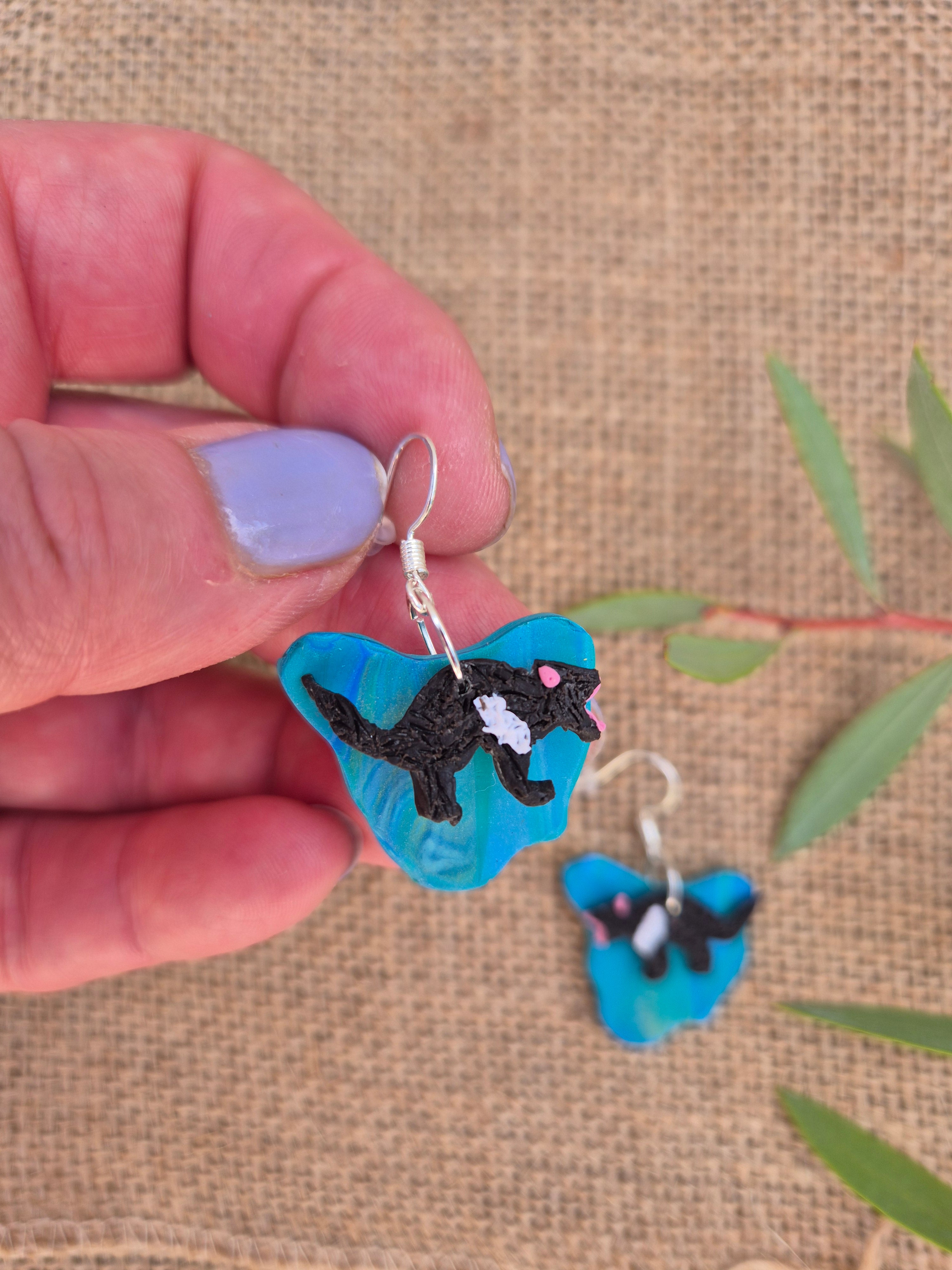 Tassie Devils in Tasmania Dangle Earrings
