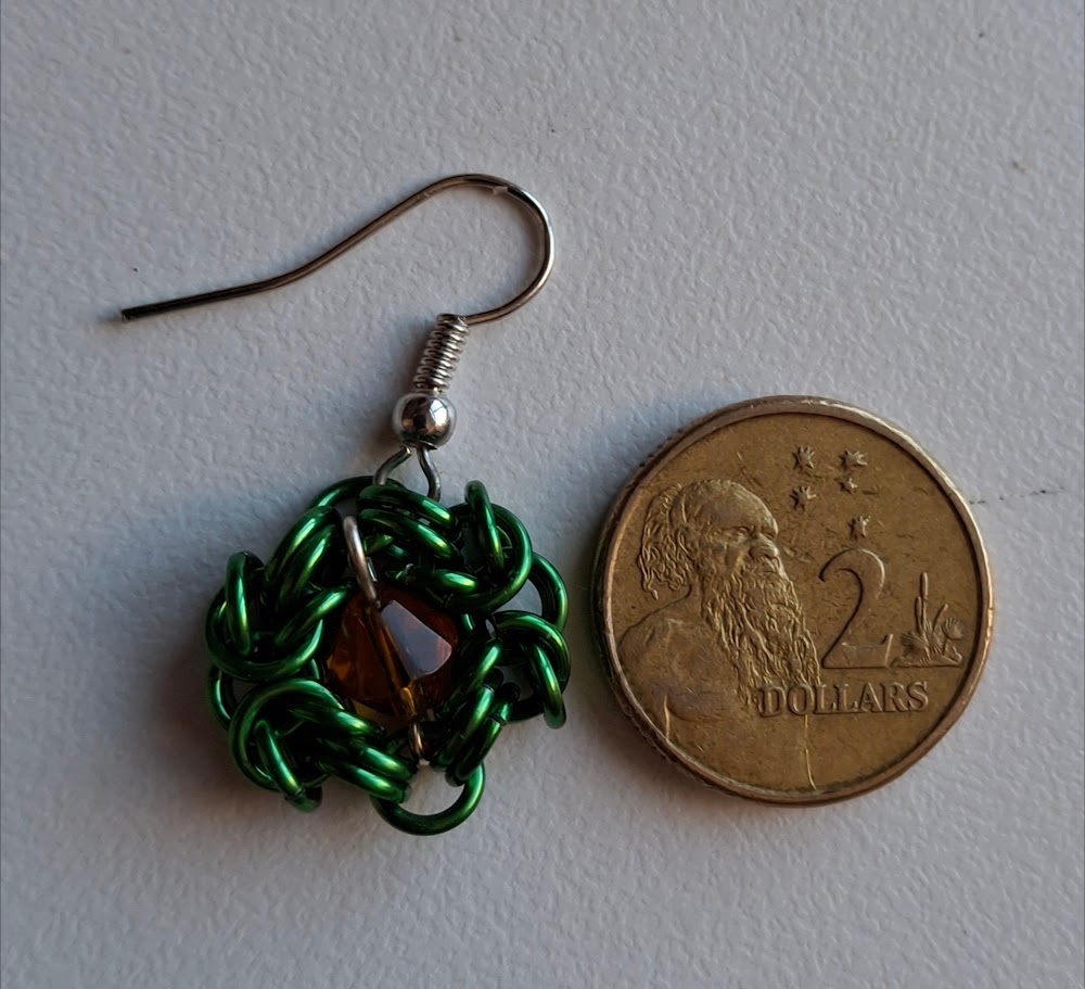 Chain maille Romanov link earrings