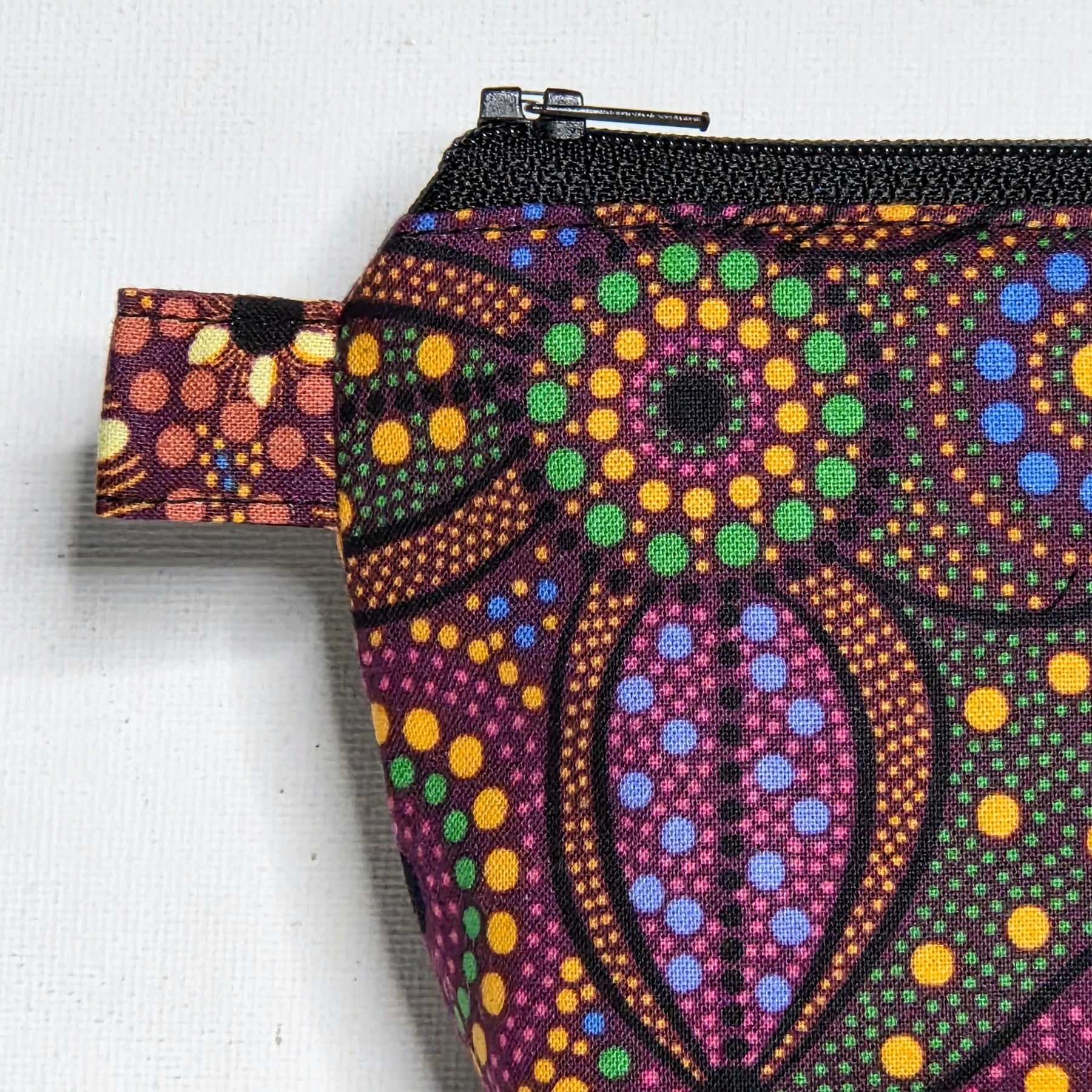 Pencil case in Indigenous Dot Print fabric