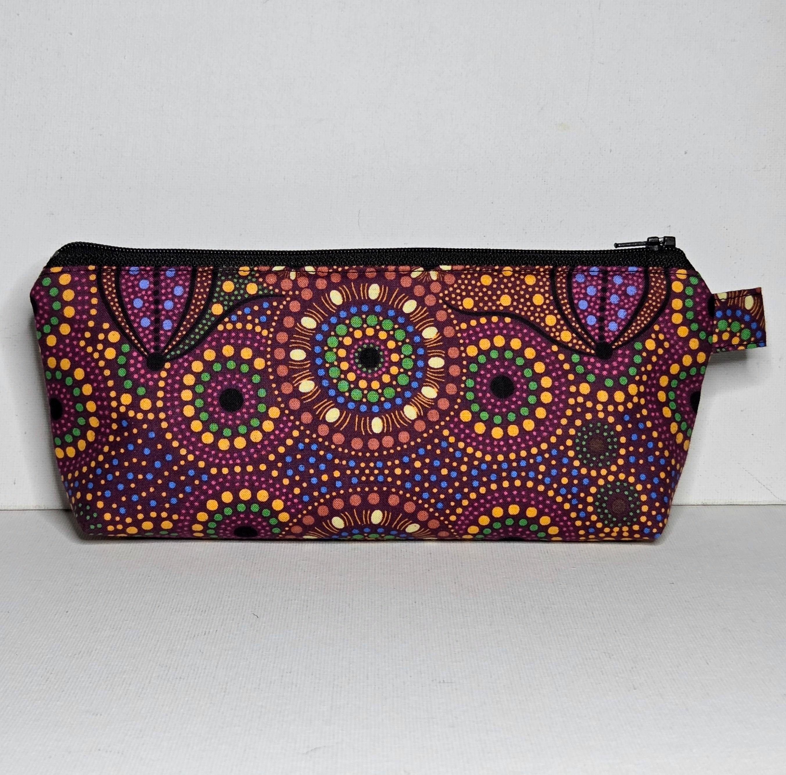 Pencil case in Indigenous Dot Print fabric