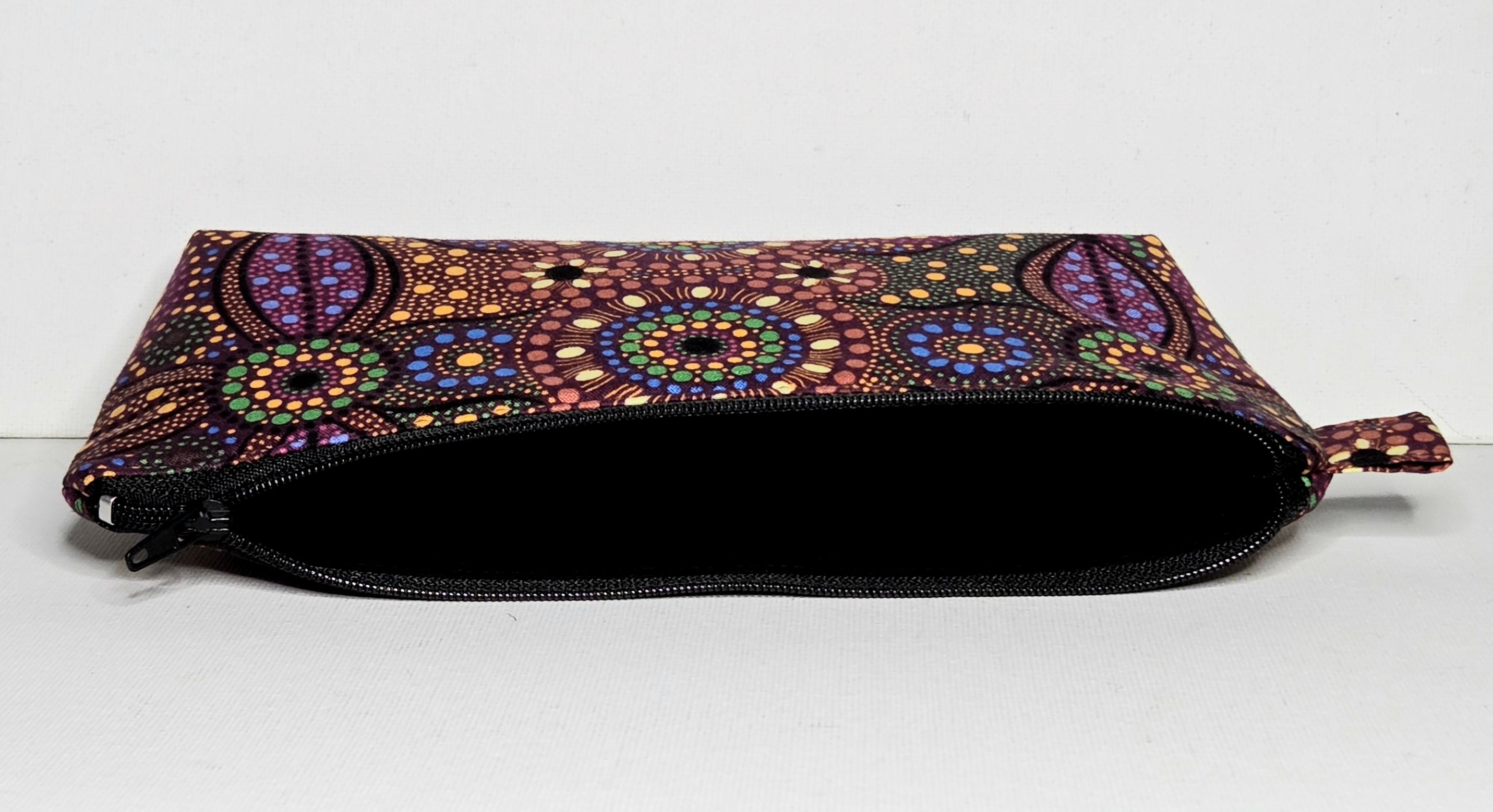 Pencil case in Indigenous Dot Print fabric