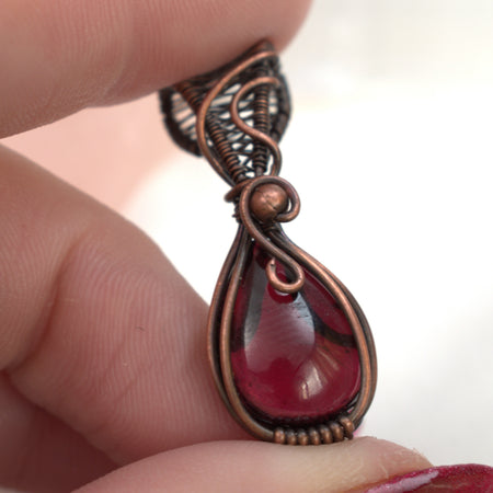 Velvet Ember – Garnet & Copper Pendant.
