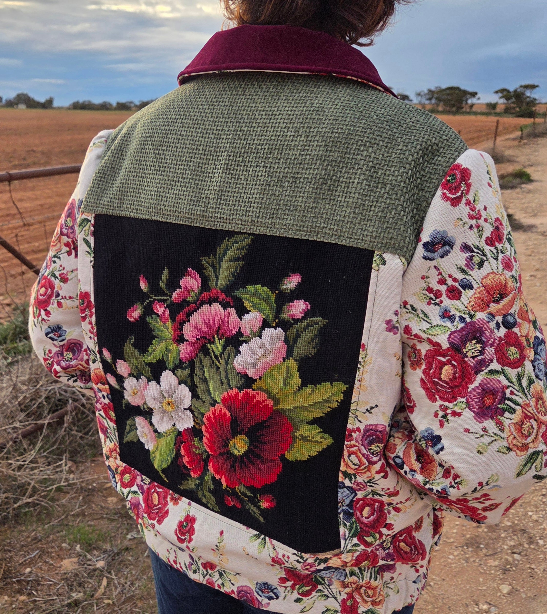 Mid Winter Floral - Retro Bomber jacket - L/XL