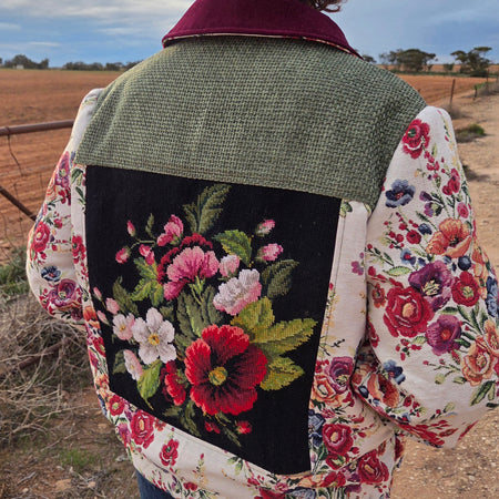 Mid Winter Floral - Retro Bomber jacket - L/XL