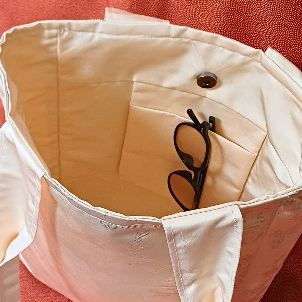 Kimono small Tote Bag - Cream, Pink