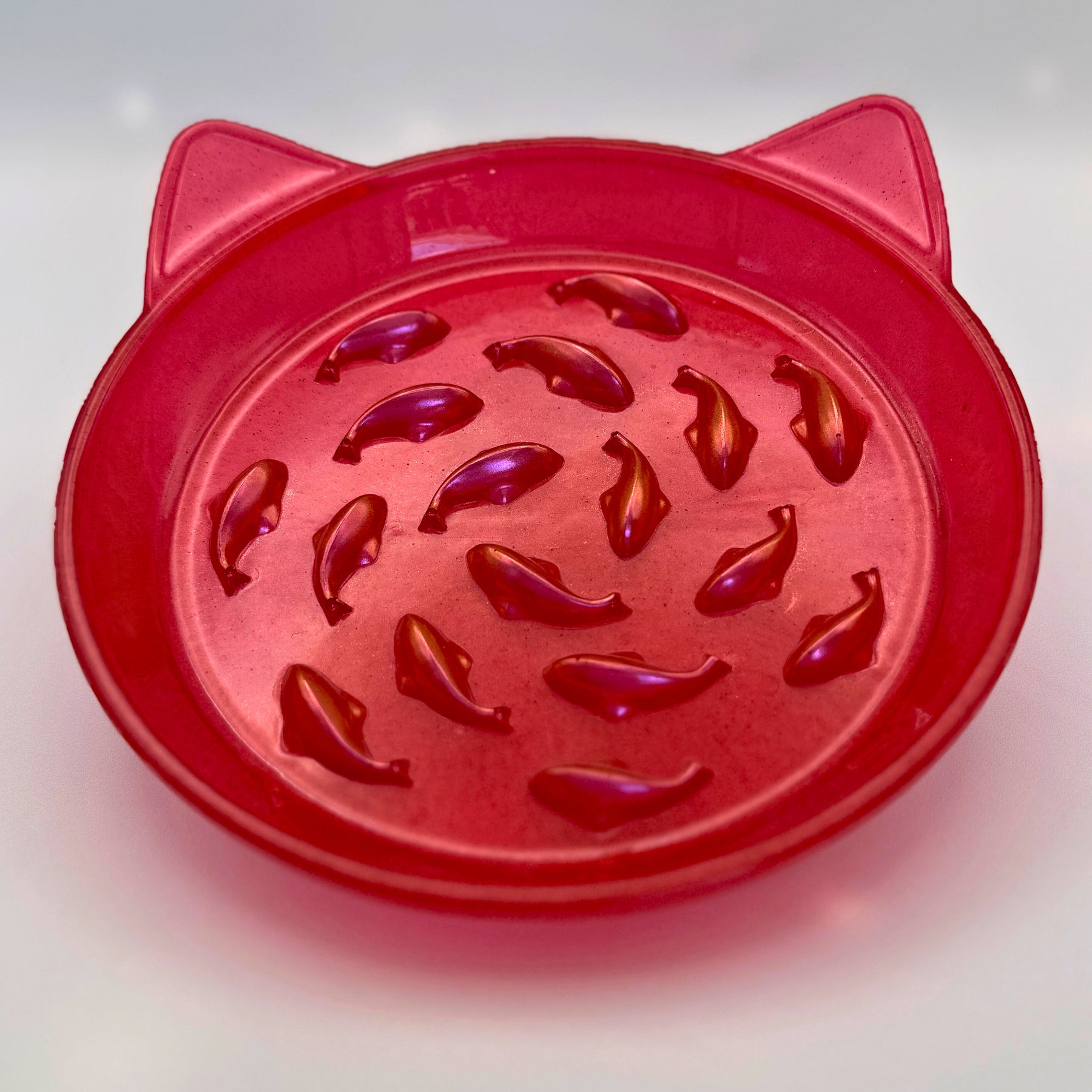 Handmade Resin Slow Feeder Cat Bowl