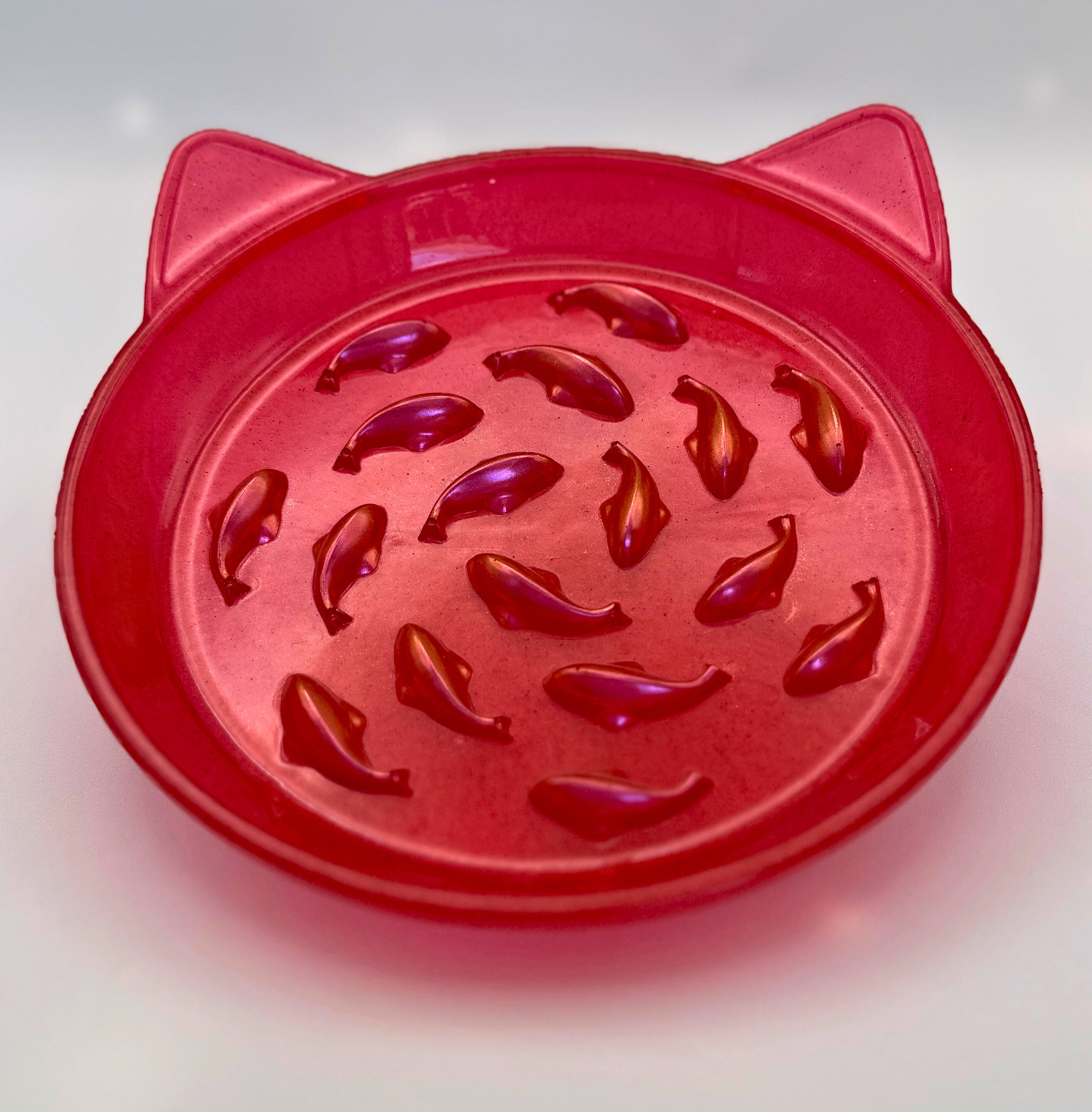 Handmade Resin Slow Feeder Cat Bowl