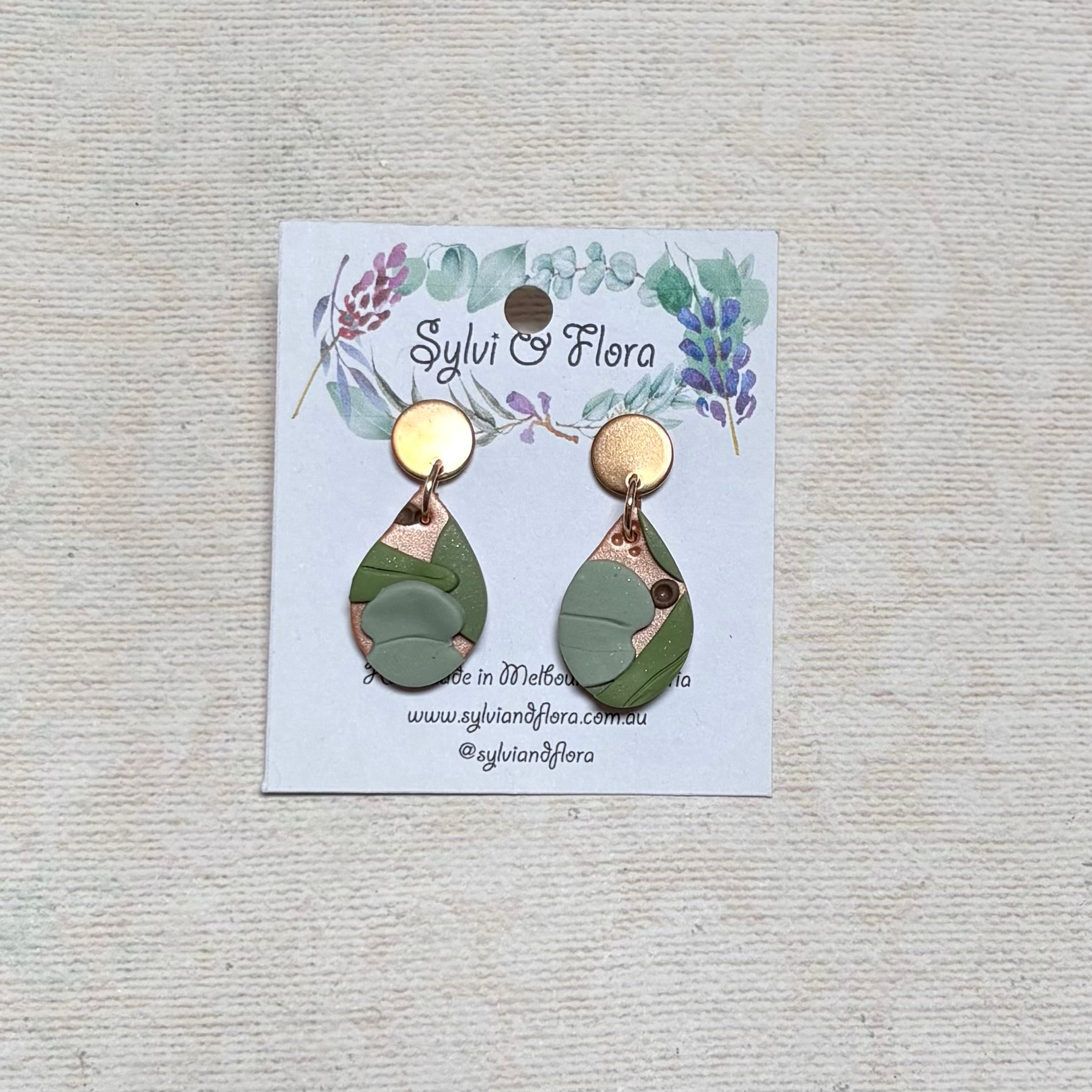 Eucalypts Earrings - Teardrop, various sizes
