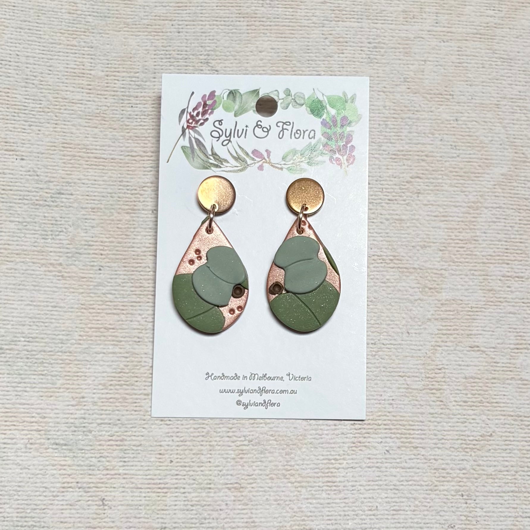 Eucalypts Earrings - Teardrop, various sizes