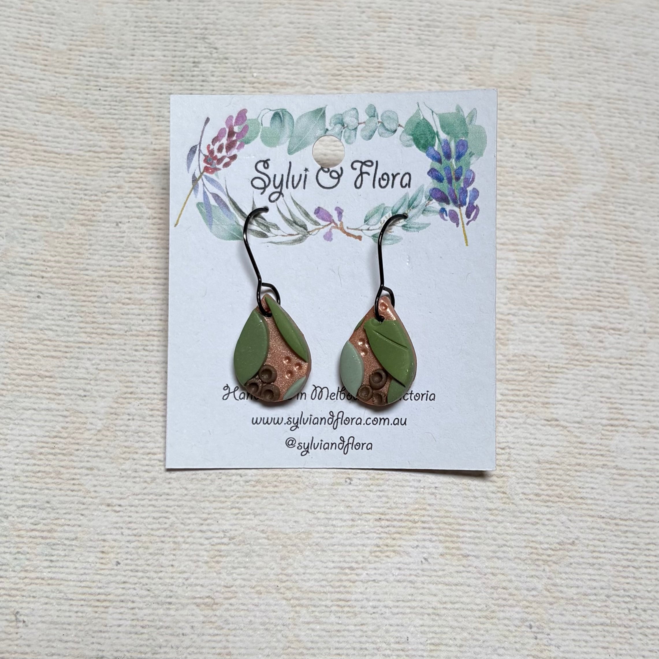 Eucalypts Earrings - Teardrop, various sizes