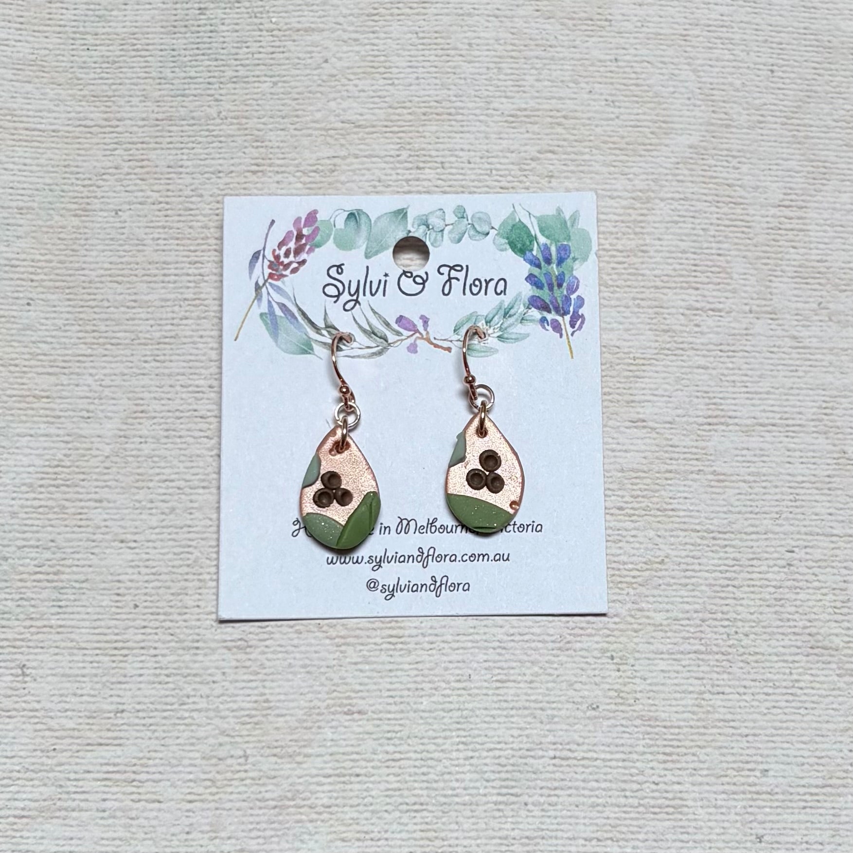 Eucalypts Earrings - Teardrop, various sizes
