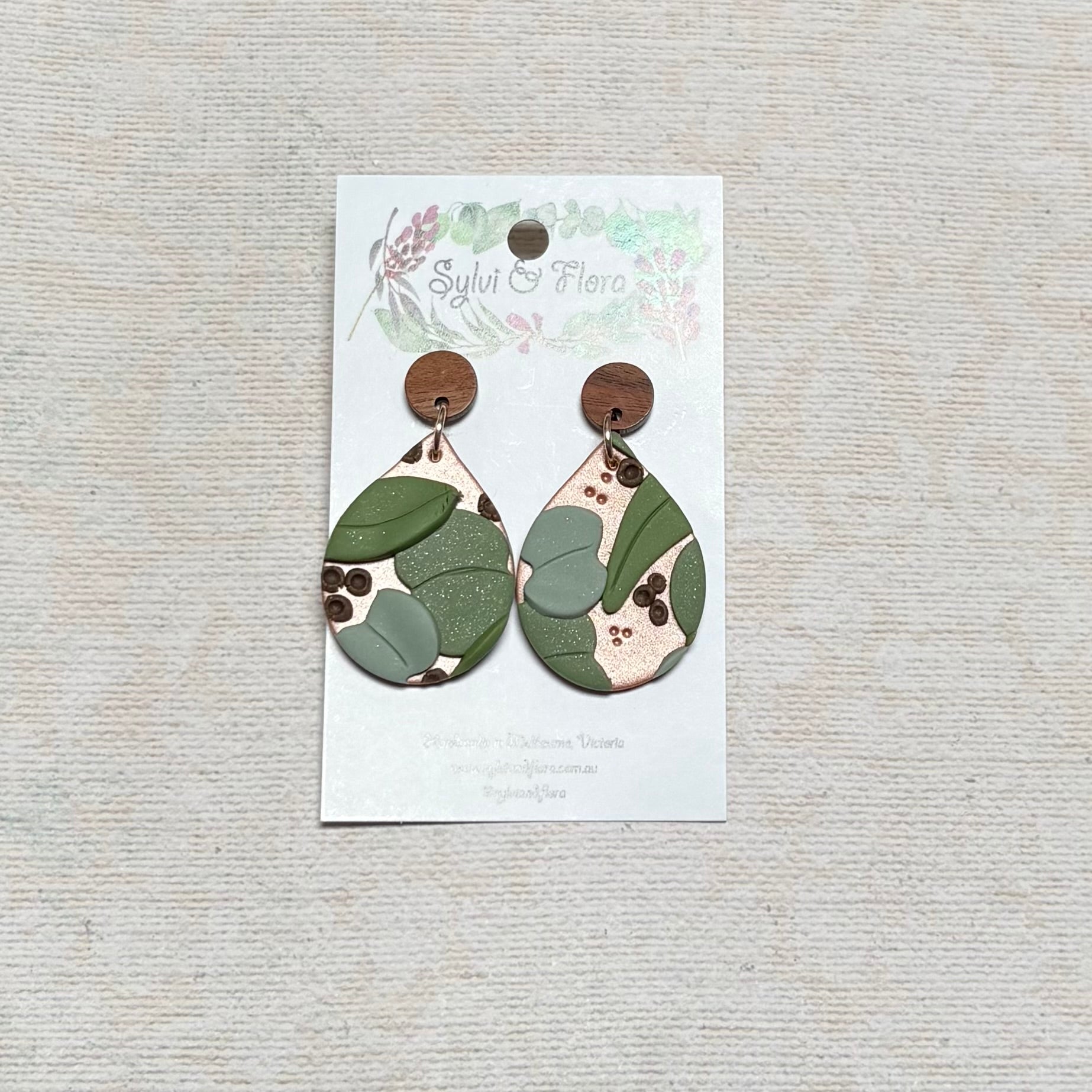 Eucalypts Earrings - Teardrop, various sizes
