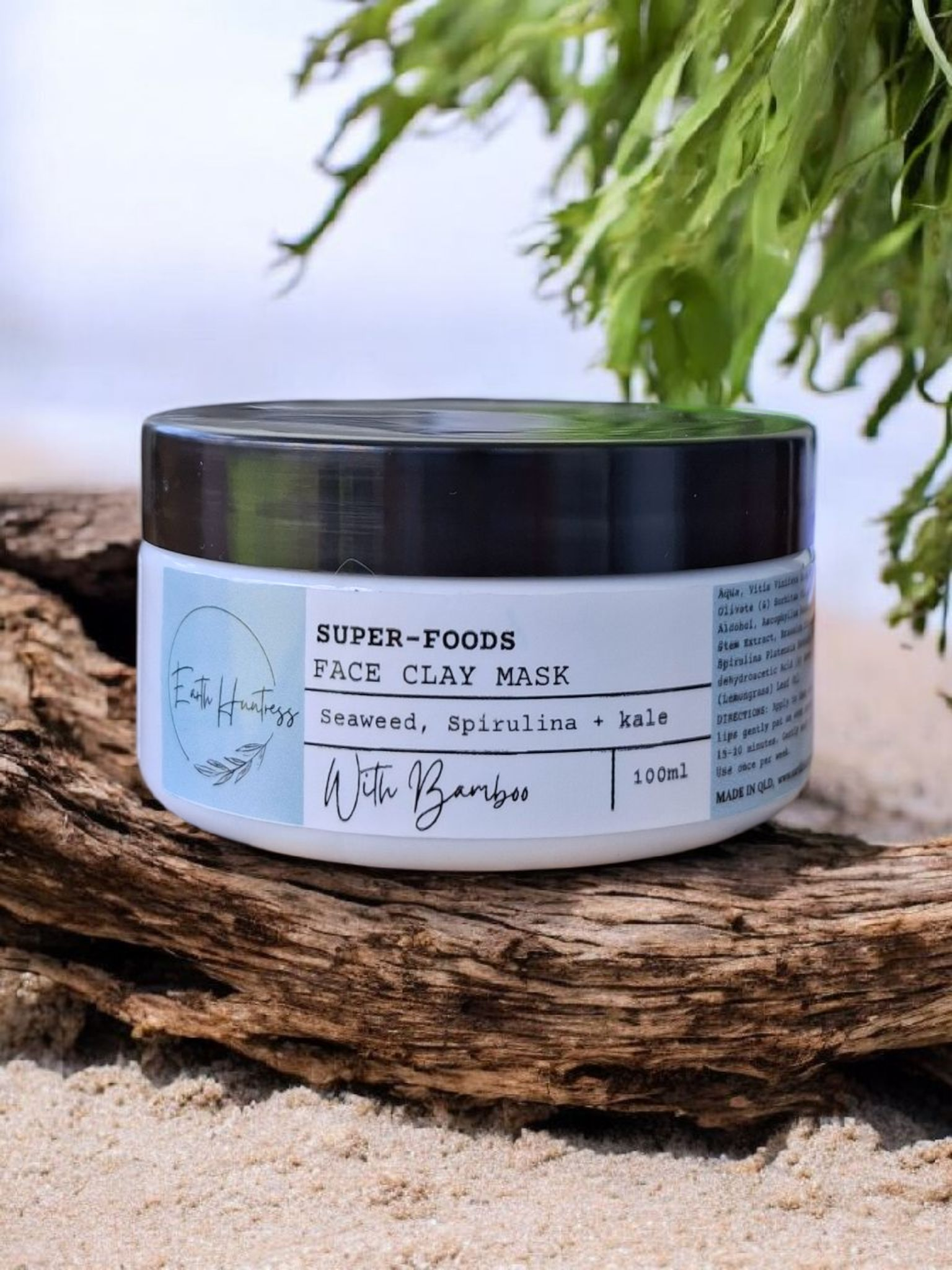 SuperFood Clay Mask. Seaweed + Spirulina with Kale & Bamboo.