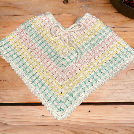 Rachel - Handmade  Crochet  Girls Poncho 1-2 years