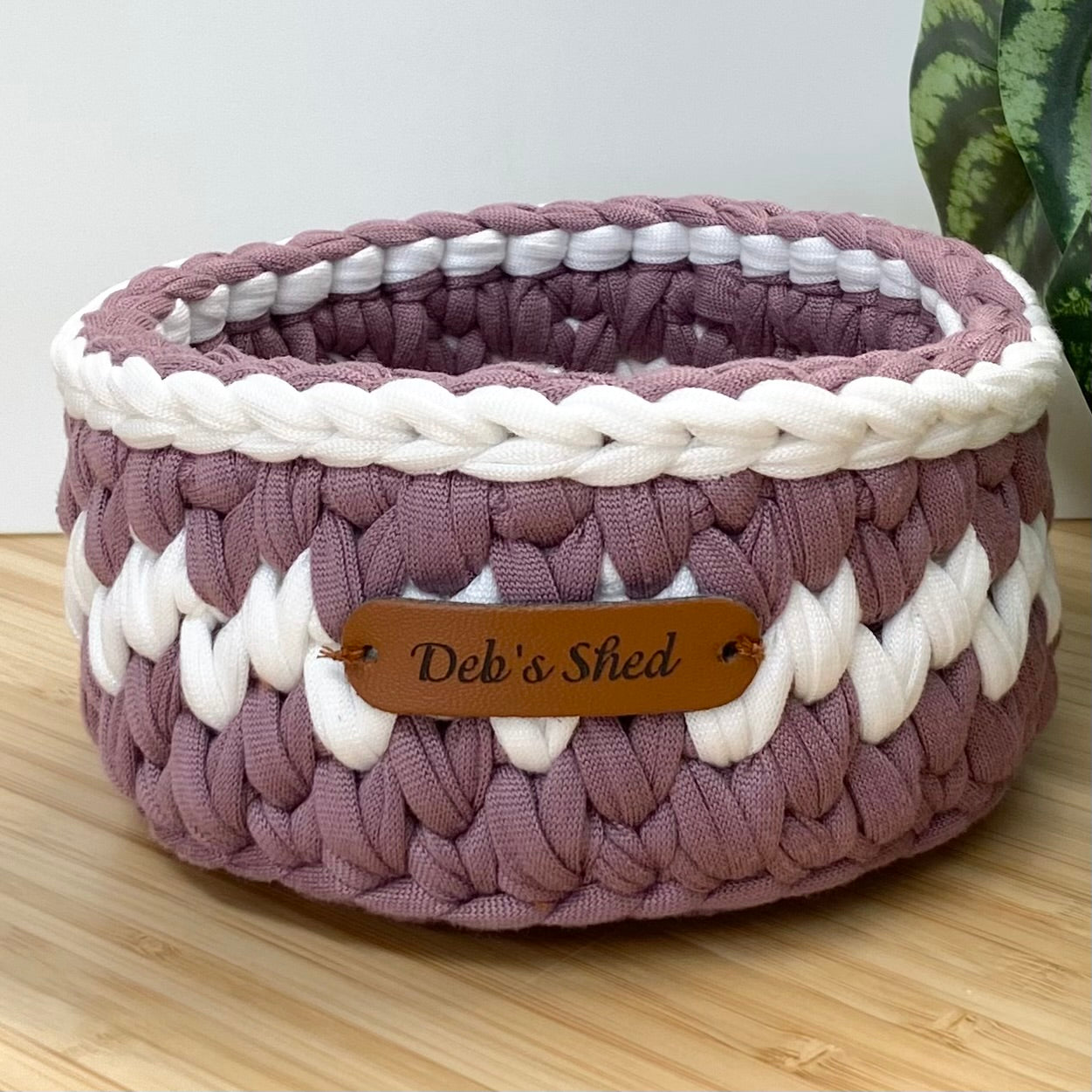 Crochet Basket - Round - 2 Tone