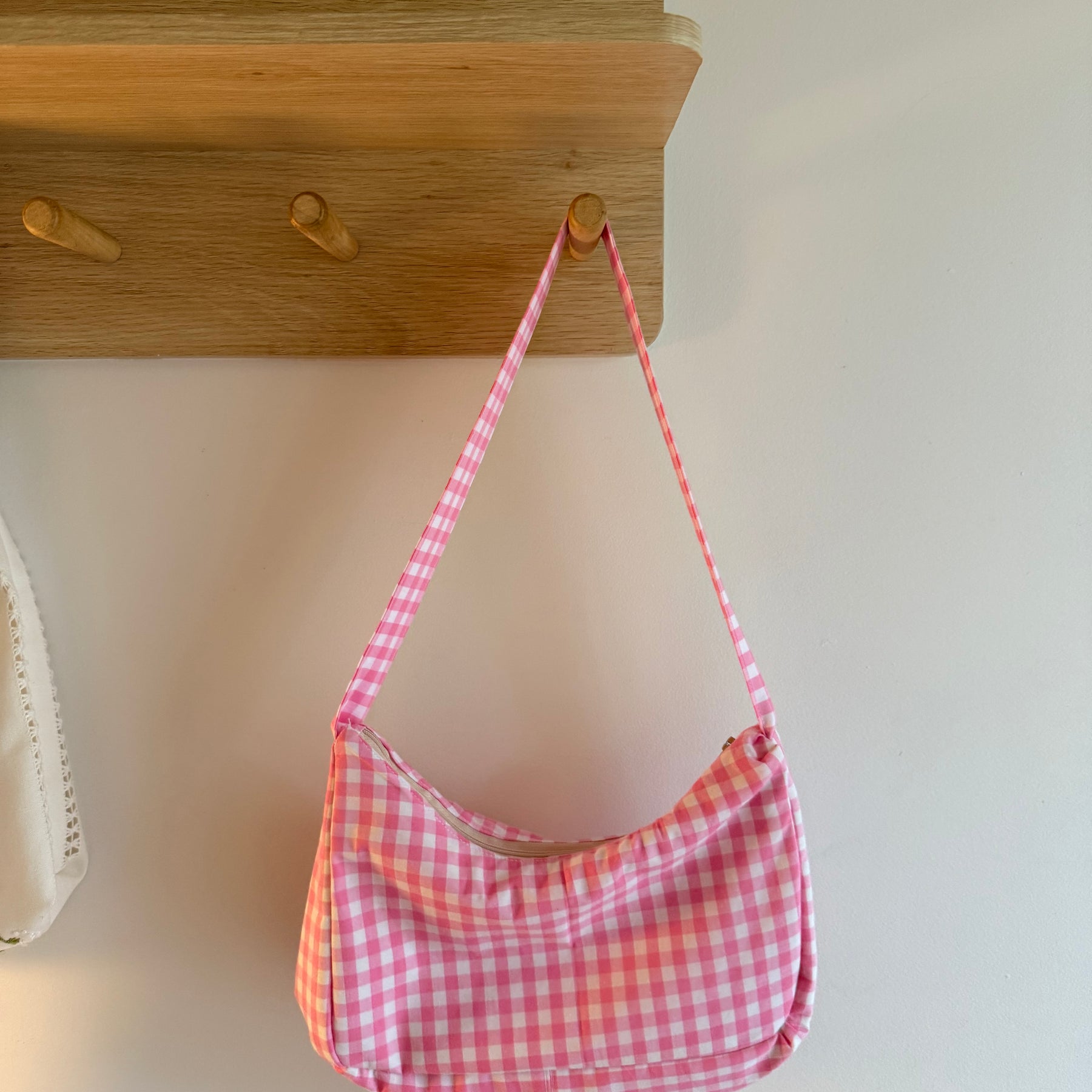 Handmade Pink Gingham Handbag