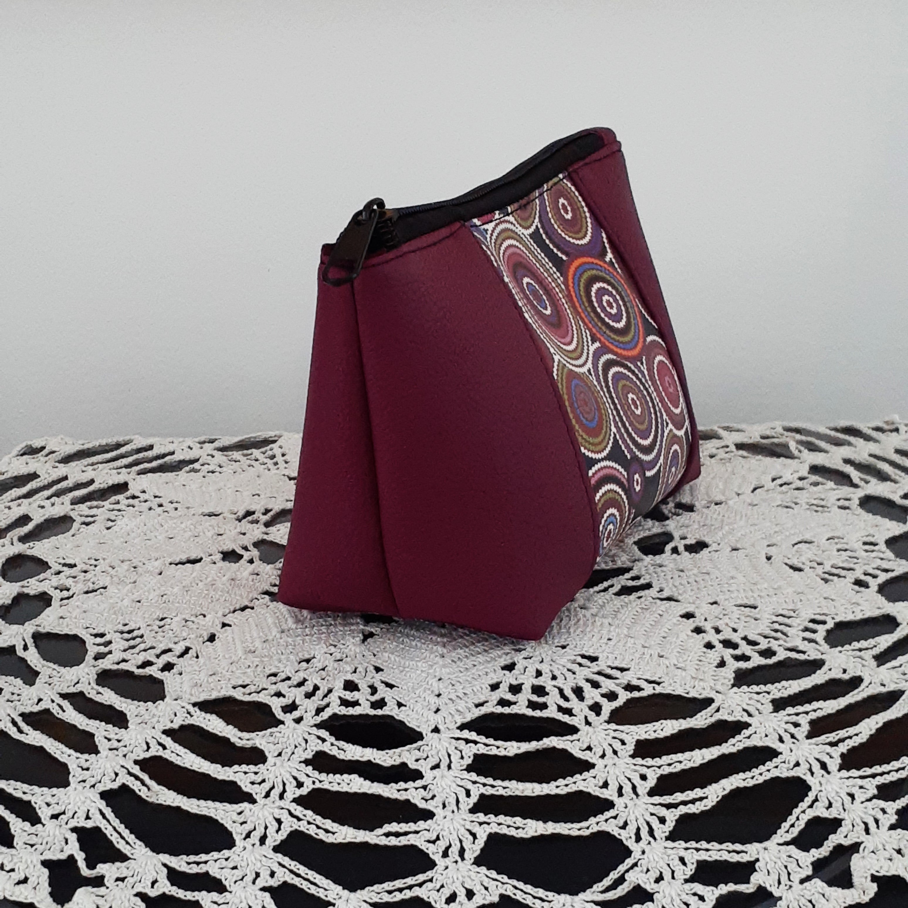 Rings of Circles - Wedge Shaped Zippered Pouch