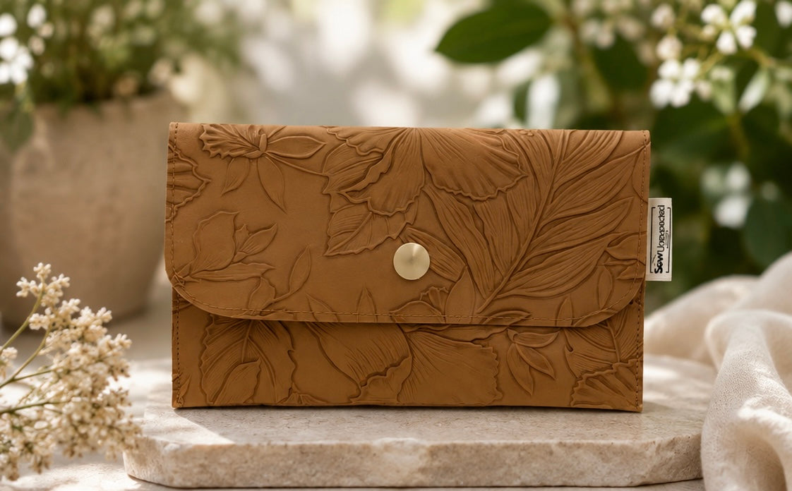 Faux Leather Coin Purse - Tan