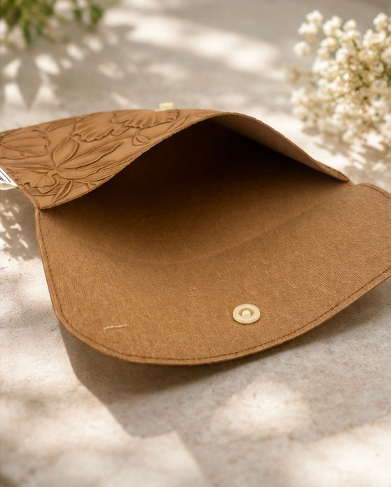 Faux Leather Coin Purse - Tan