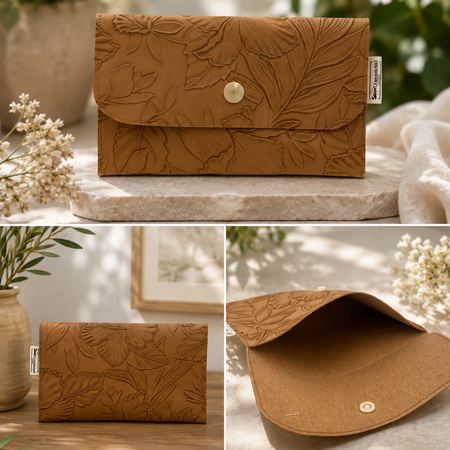 Faux Leather Coin Purse - Tan