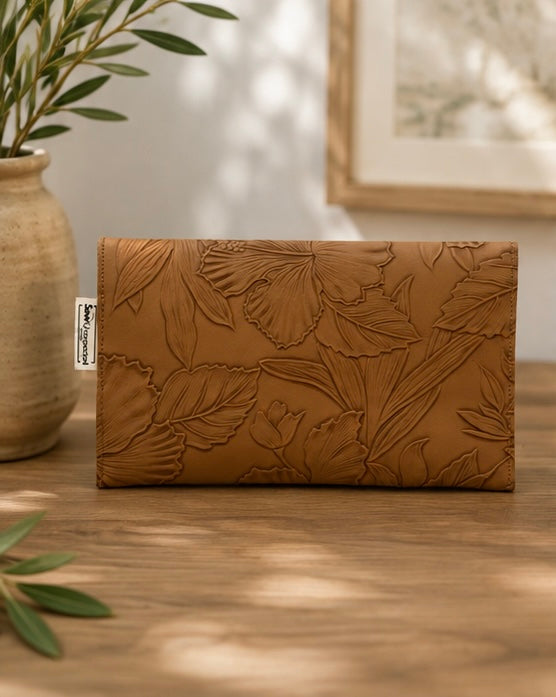 Faux Leather Coin Purse - Tan