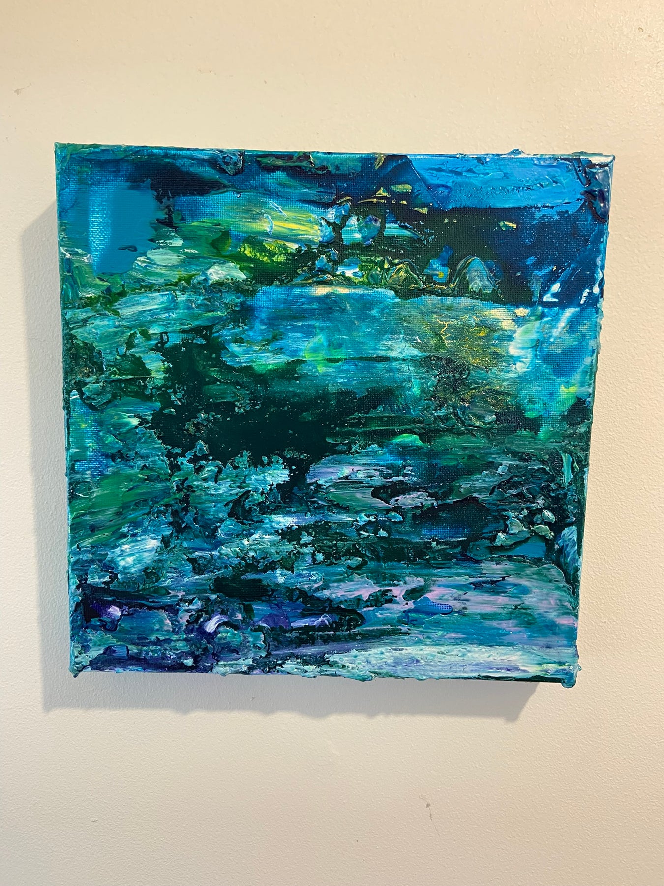 Water Lilies Encore Painting, Abstract Acrylic Wall Art by Margo Humphries