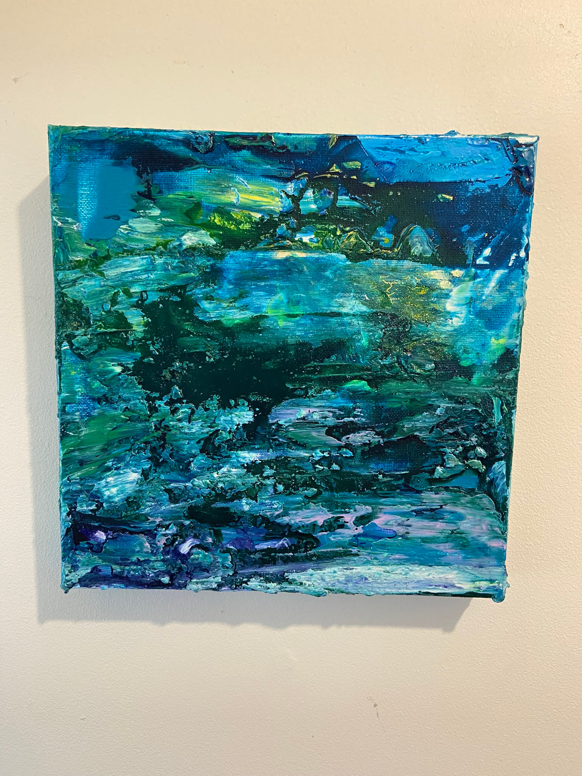 Water Lilies Encore Painting, Abstract Acrylic Wall Art by Margo Humphries