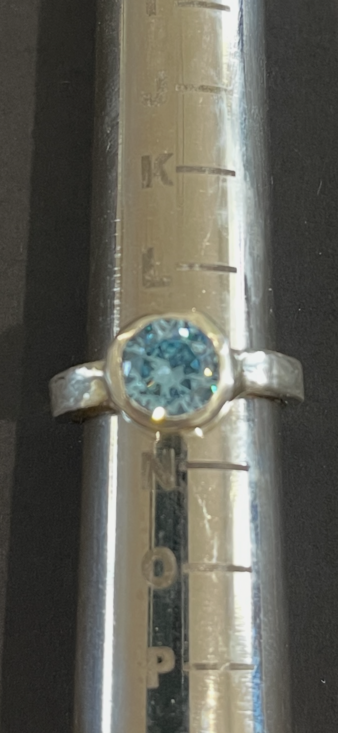 Pale Blue Aquamarine Stirling Silver Ring