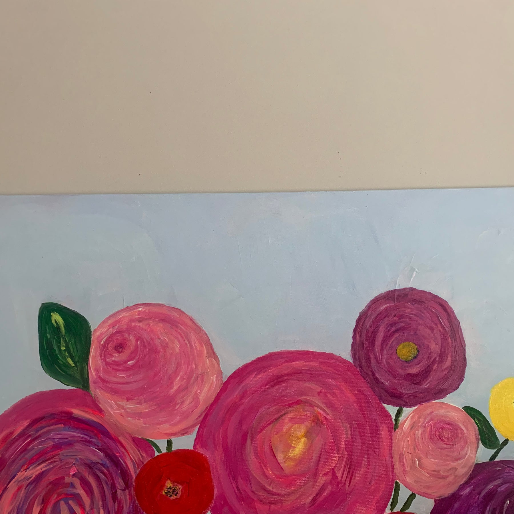 Wall Art, Joyful Blooms, Abstract Flowers, Acrylic Canvas