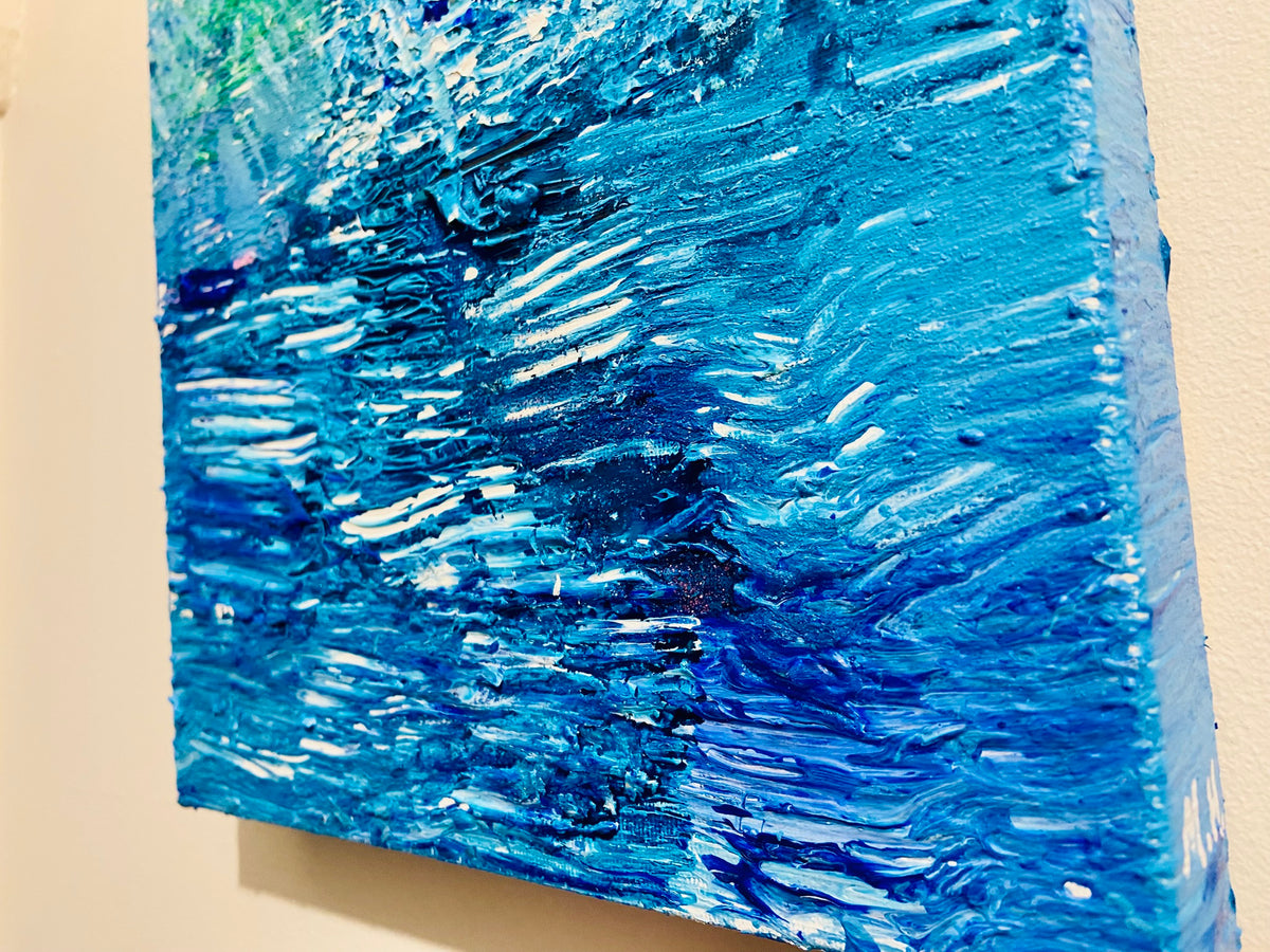 Island Paddle ORIGINAL CANVAS PAINTING 25.4x25.4x3.5cm by Margo Humphries