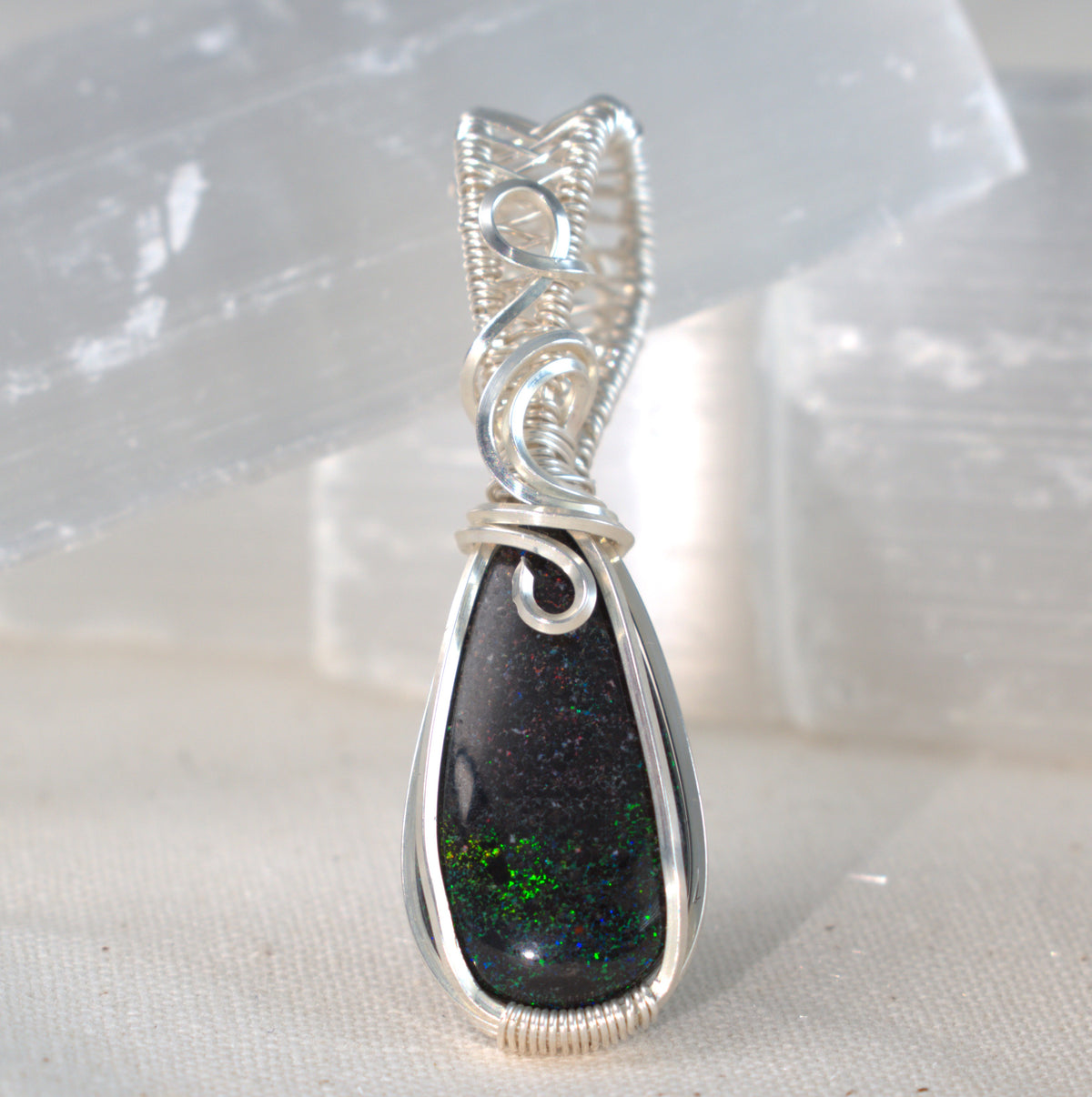 Opal Skies, Australian Fairy Opal Pendant - October Birthstone