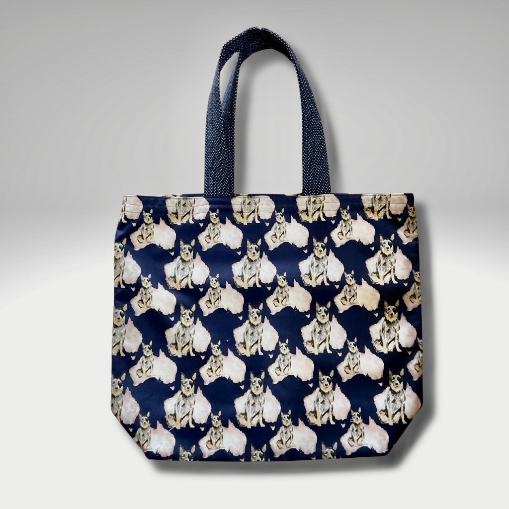 Grocery Tote ... Australian Cattle Dog ...Lined with storage bag