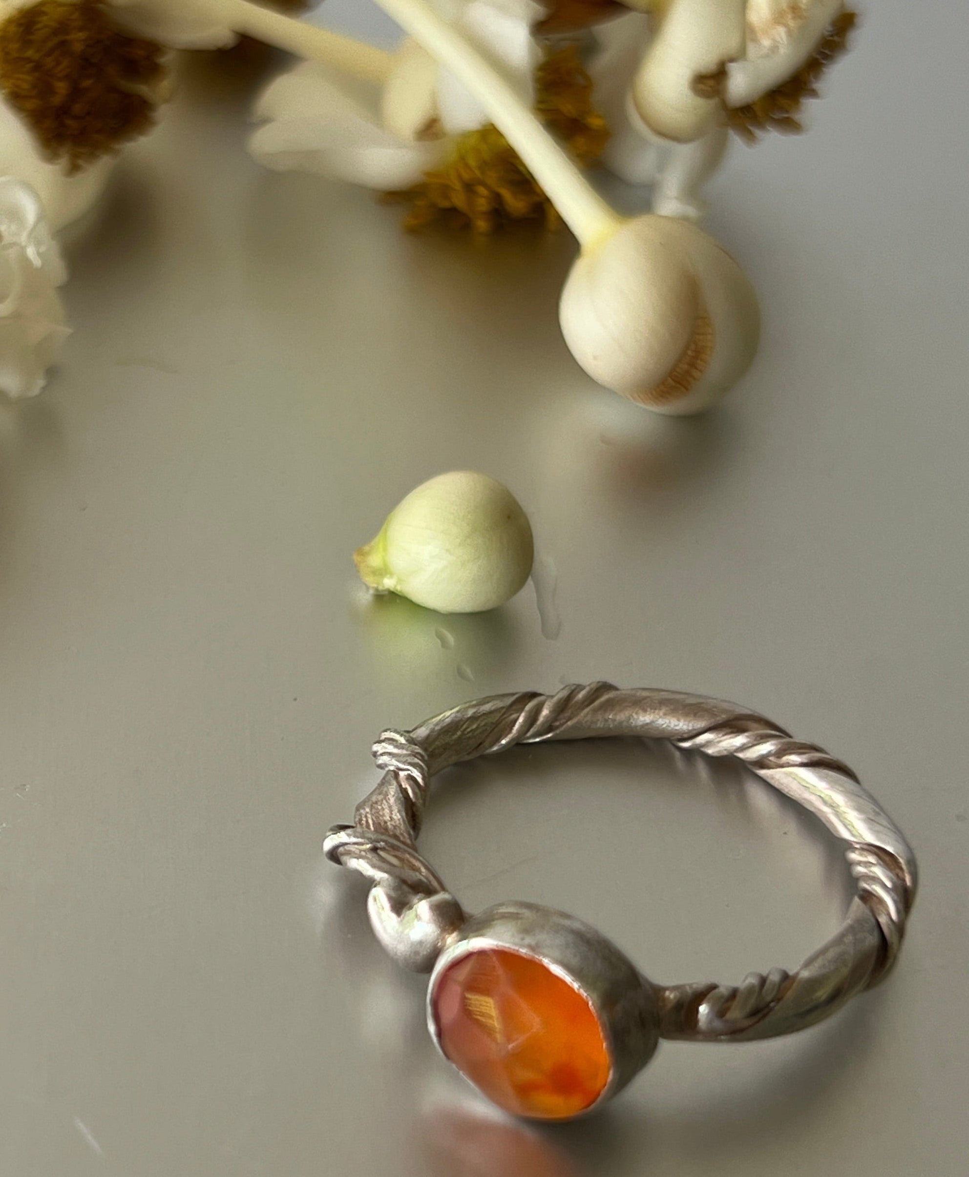 “Toukley” Sterling Silver & Carnelian Ring