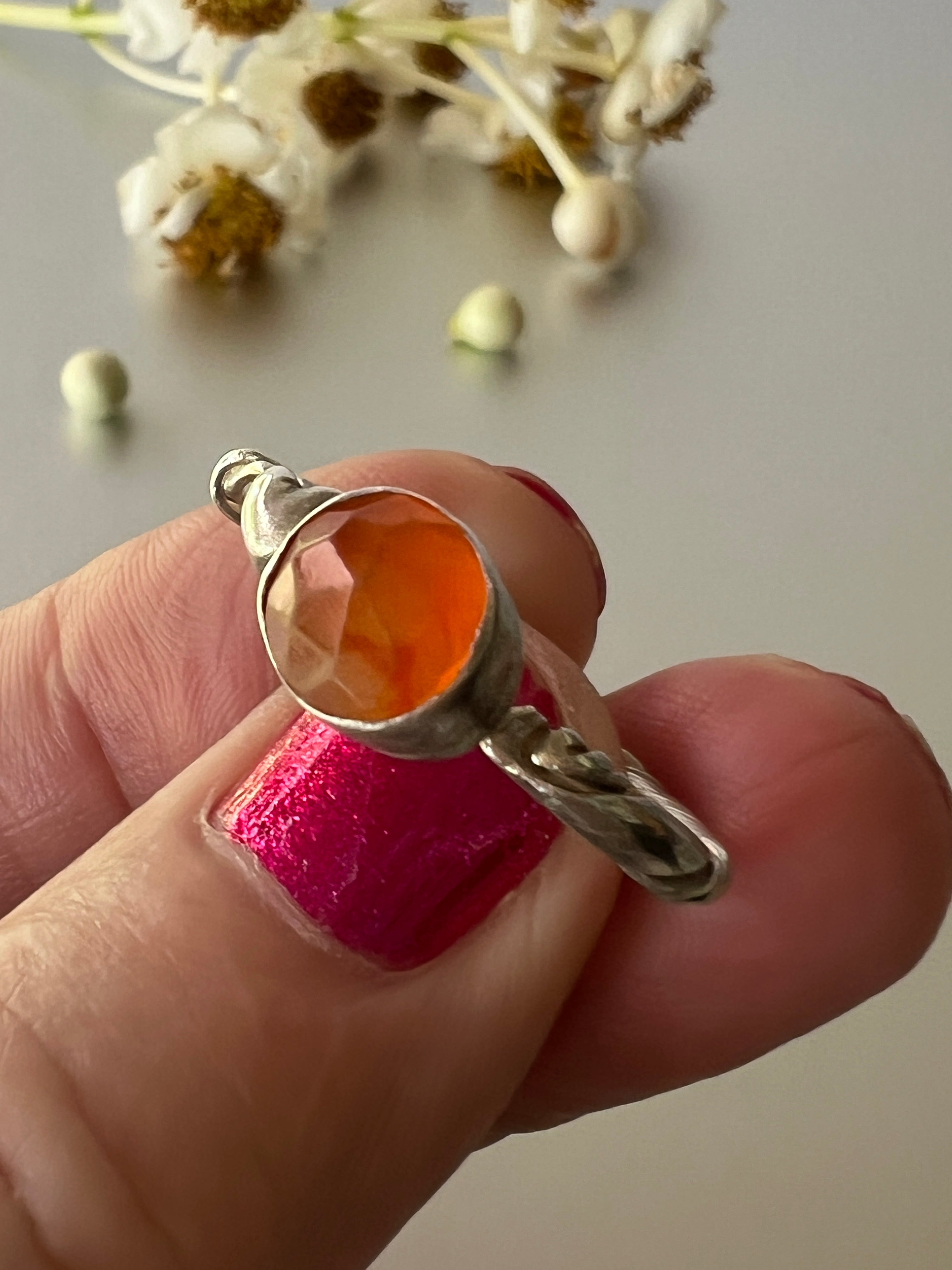 “Toukley” Sterling Silver & Carnelian Ring